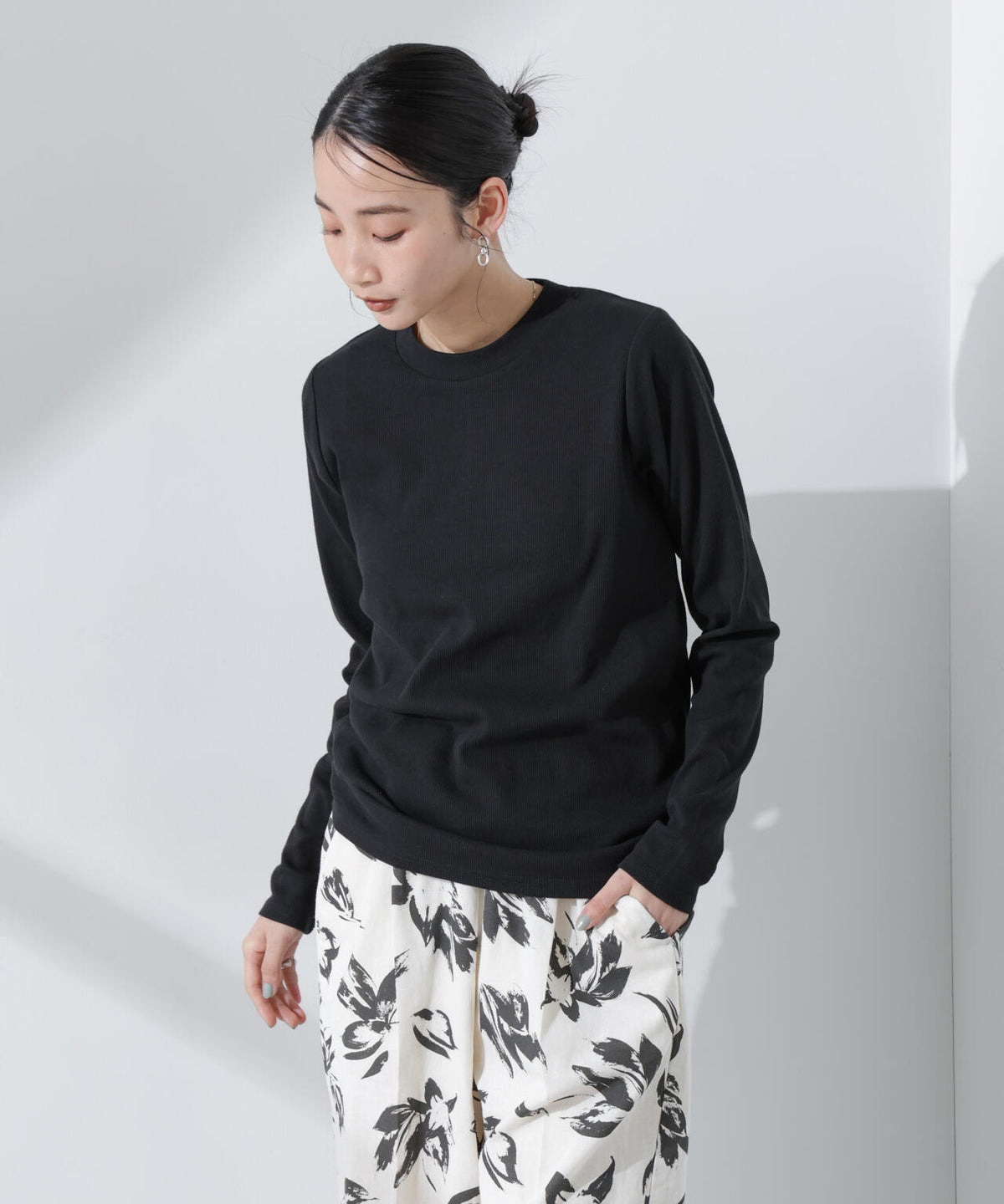 抗菌防臭リブロングスリーブTシャツ 6735123307