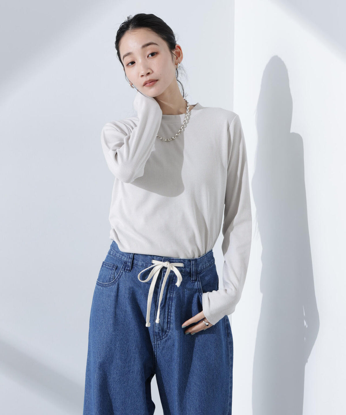 抗菌防臭リブロングスリーブTシャツ 6735123307