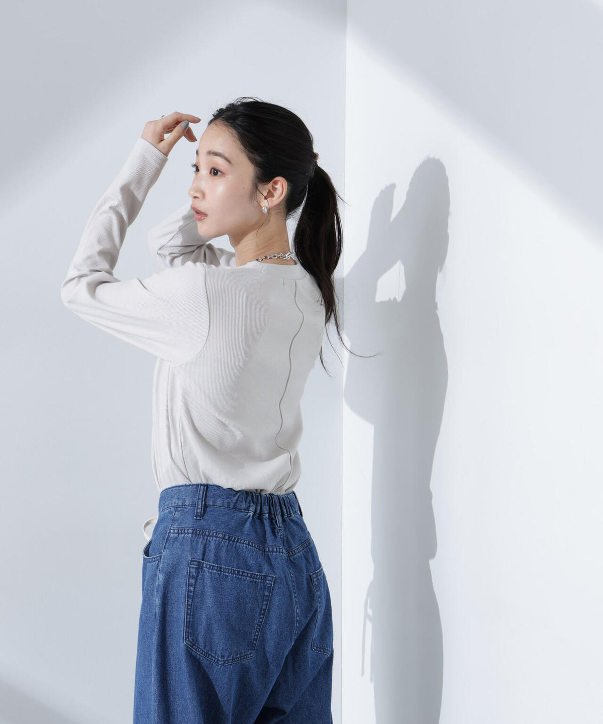抗菌防臭リブロングスリーブTシャツ 6735123307