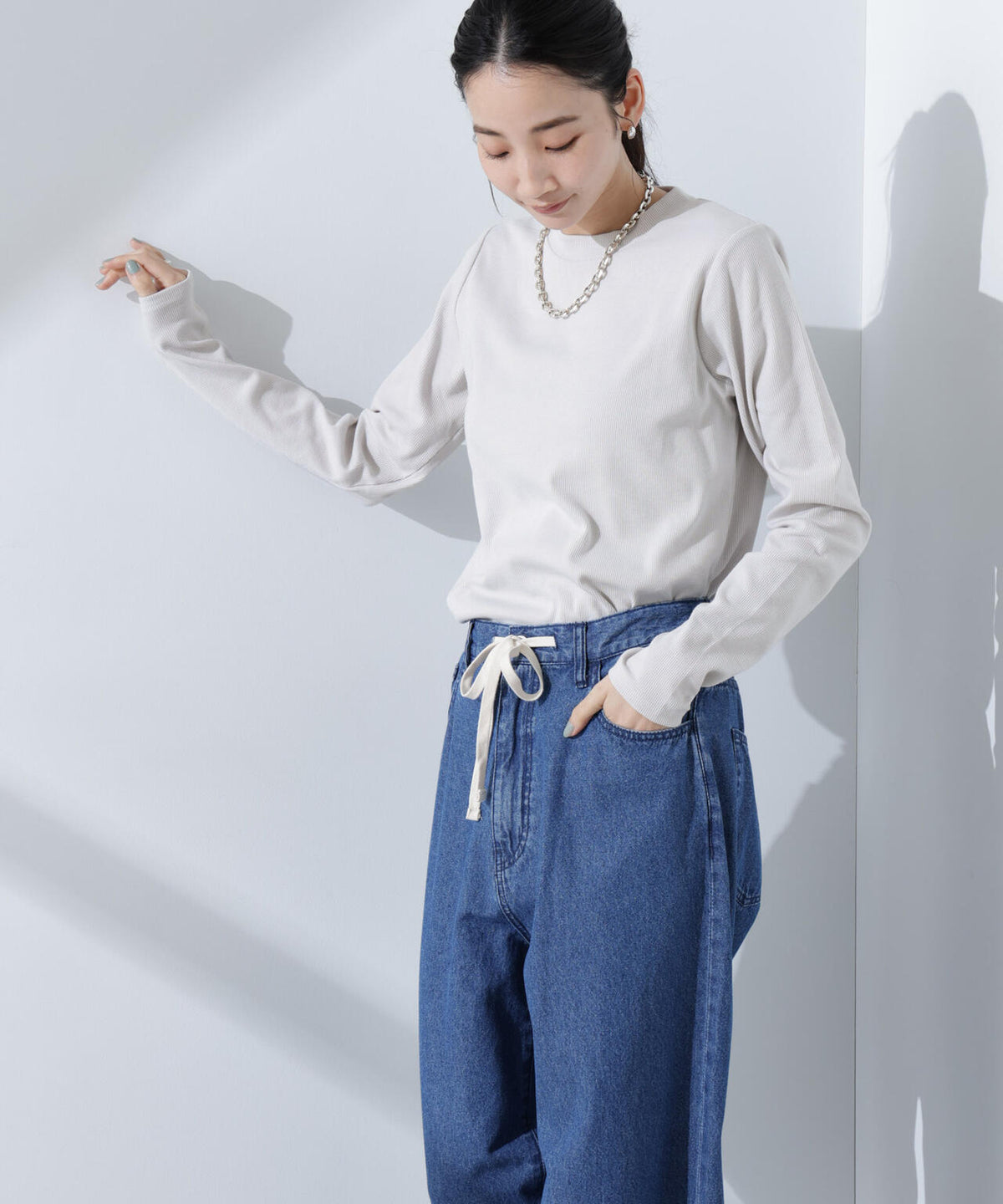 抗菌防臭リブロングスリーブTシャツ 6735123307