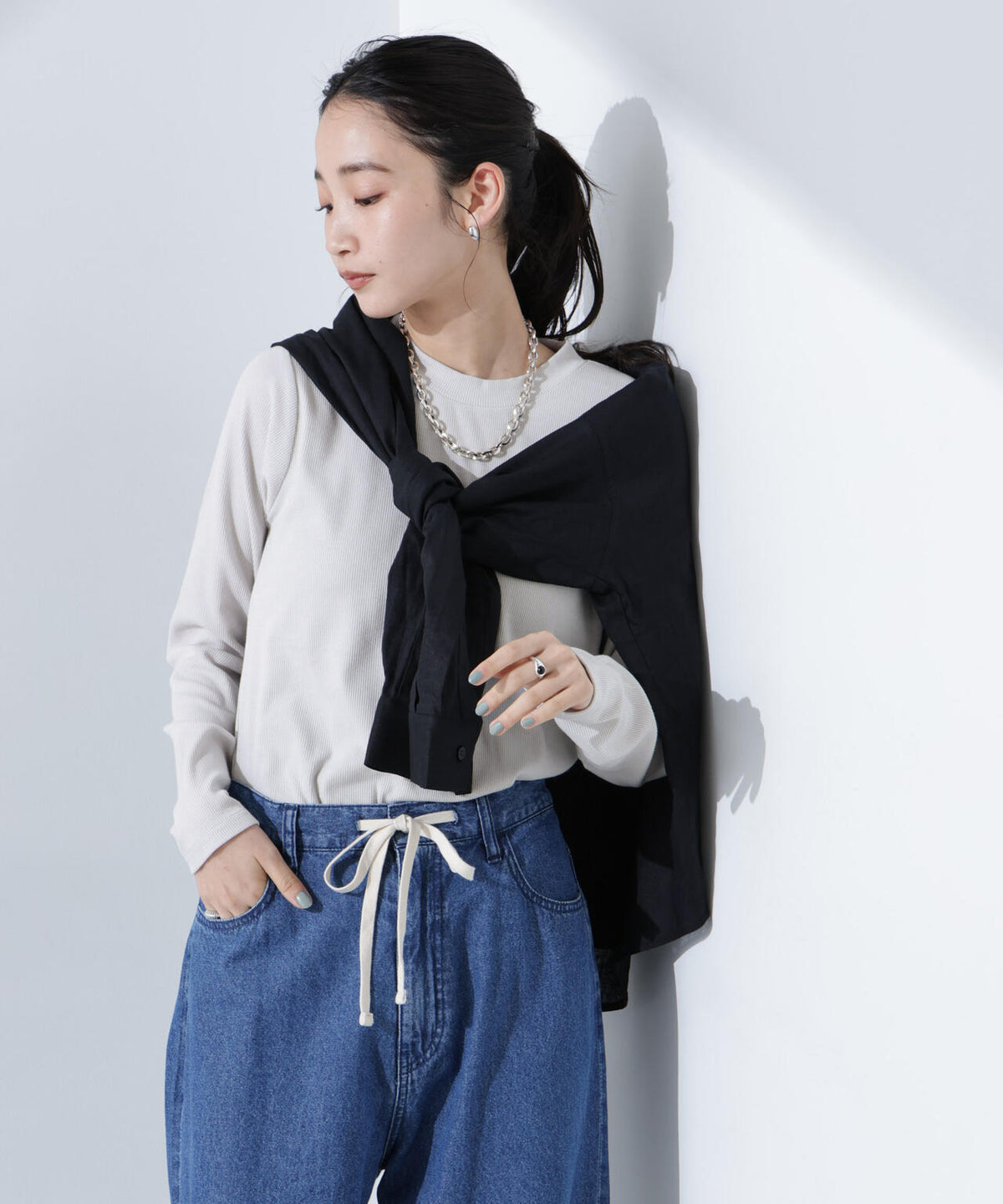 抗菌防臭リブロングスリーブTシャツ 6735123307