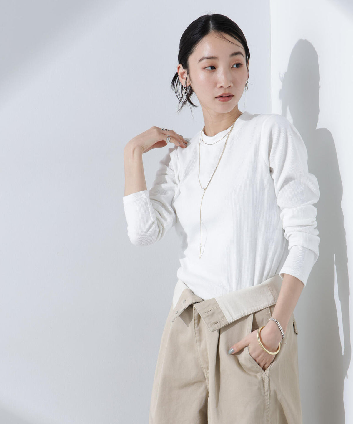 抗菌防臭リブロングスリーブTシャツ 6735123307