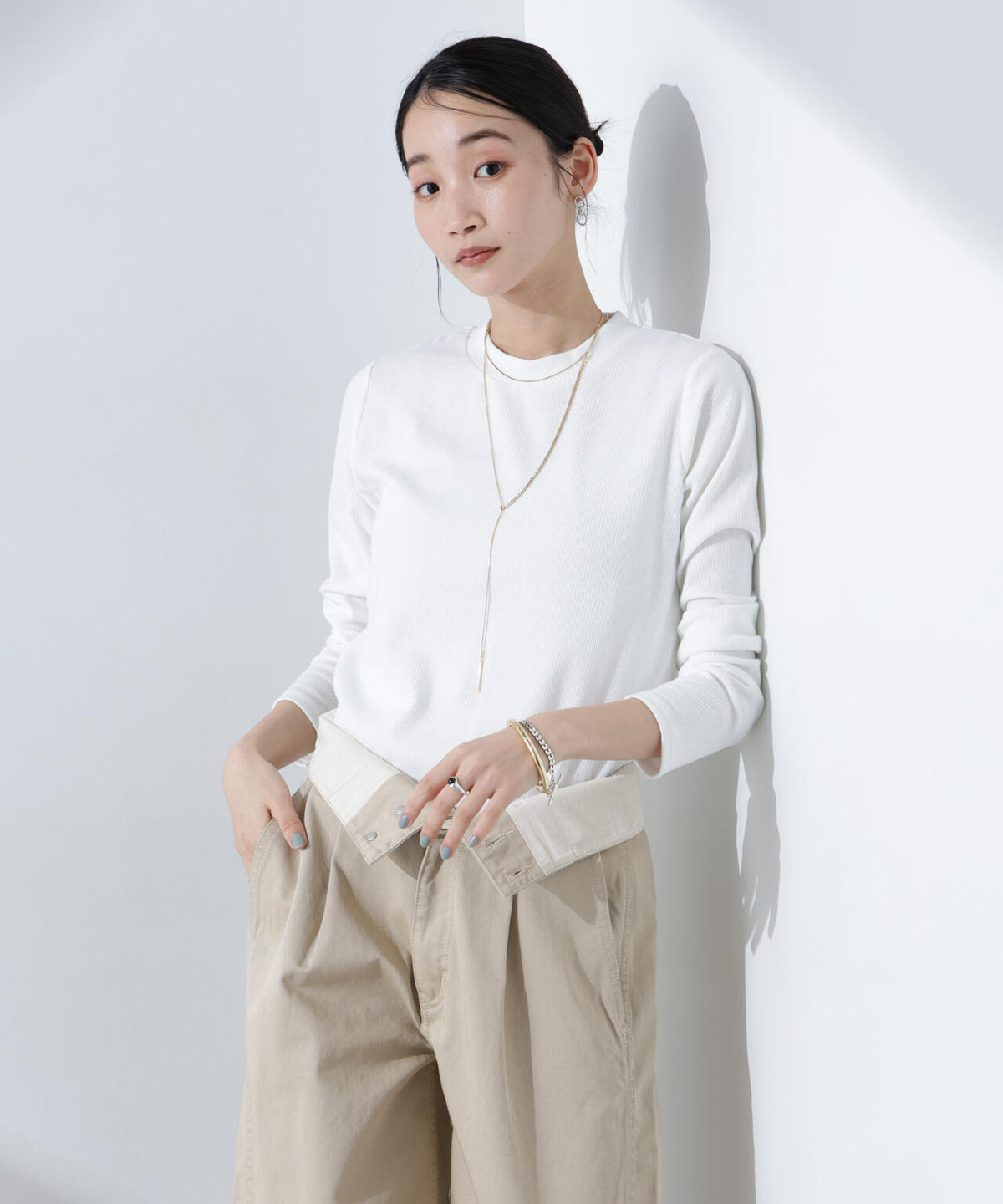 抗菌防臭リブロングスリーブTシャツ 6735123307