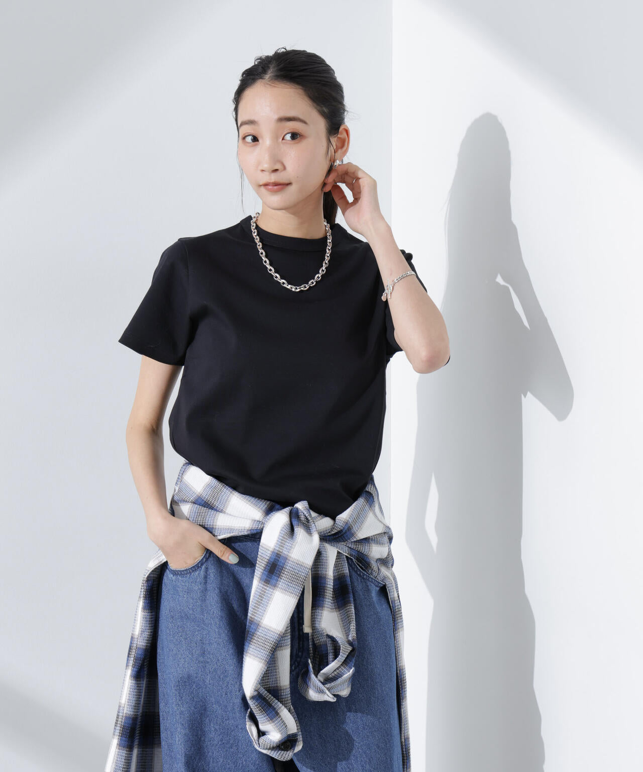 Anti SmellスムースシルケットクルーネックTシャツ 6735124301