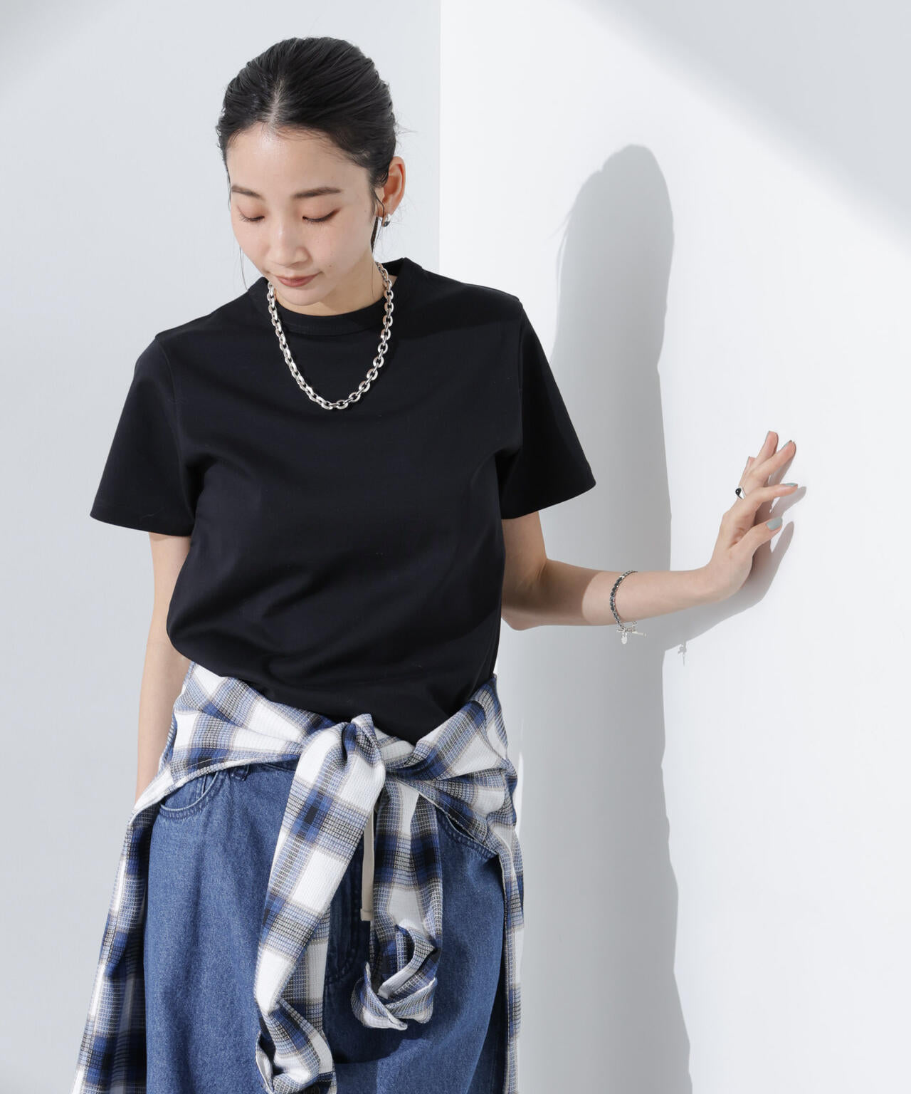 Anti SmellスムースシルケットクルーネックTシャツ 6735124301