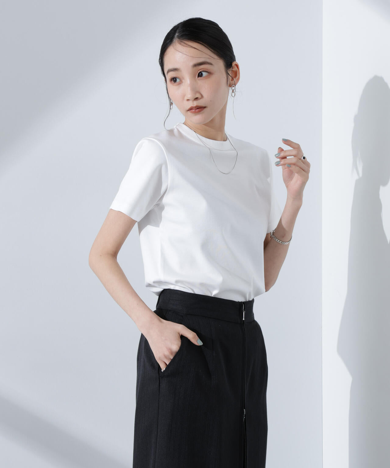 Anti SmellスムースシルケットクルーネックTシャツ 6735124301