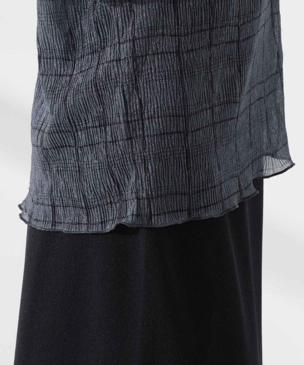 楊柳チェックシアーカットTシャツ 6735124310