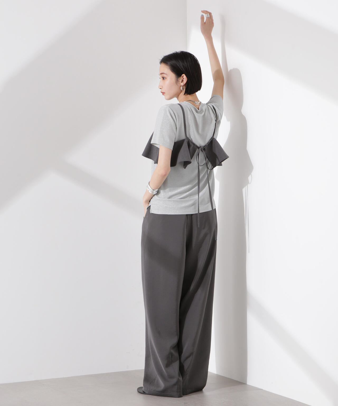 ラメカットクルーネックTシャツ 6735124320