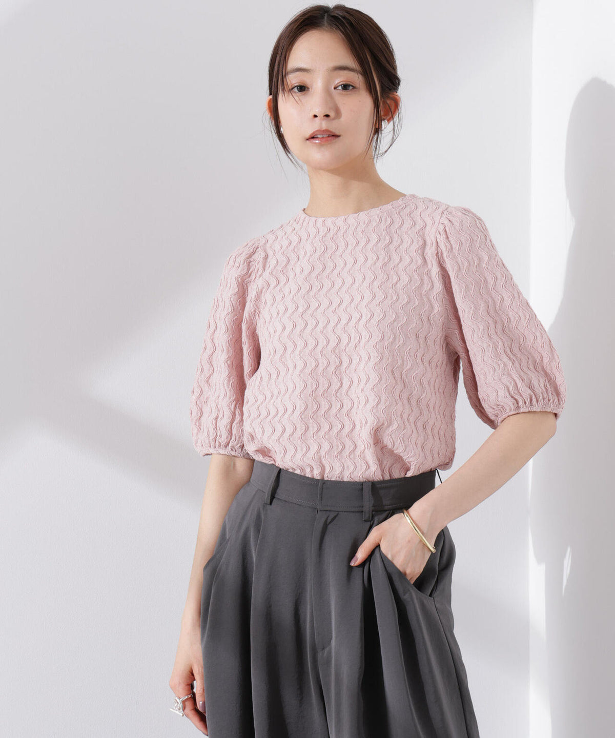 ウェーブジャガードボリュームスリーブプルオーバー 6735124321