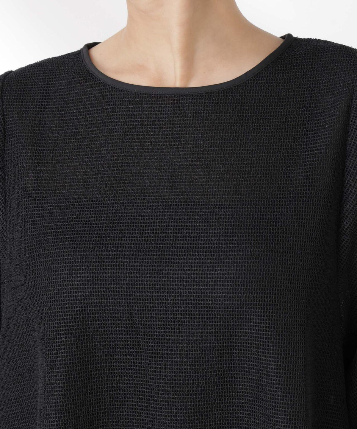 メッシュ×シフォンコンビチュニックトップス 6735124323