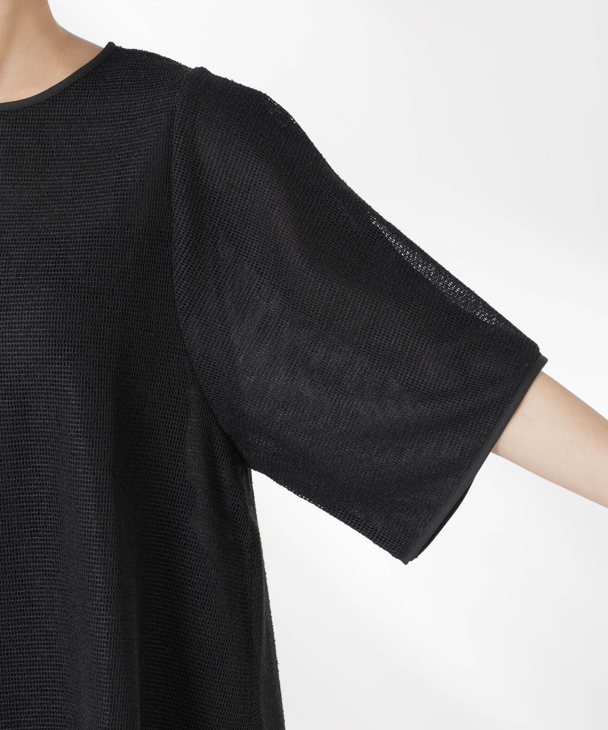 メッシュ×シフォンコンビチュニックトップス 6735124323