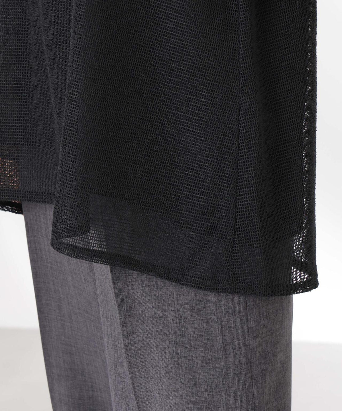 メッシュ×シフォンコンビチュニックトップス 6735124323