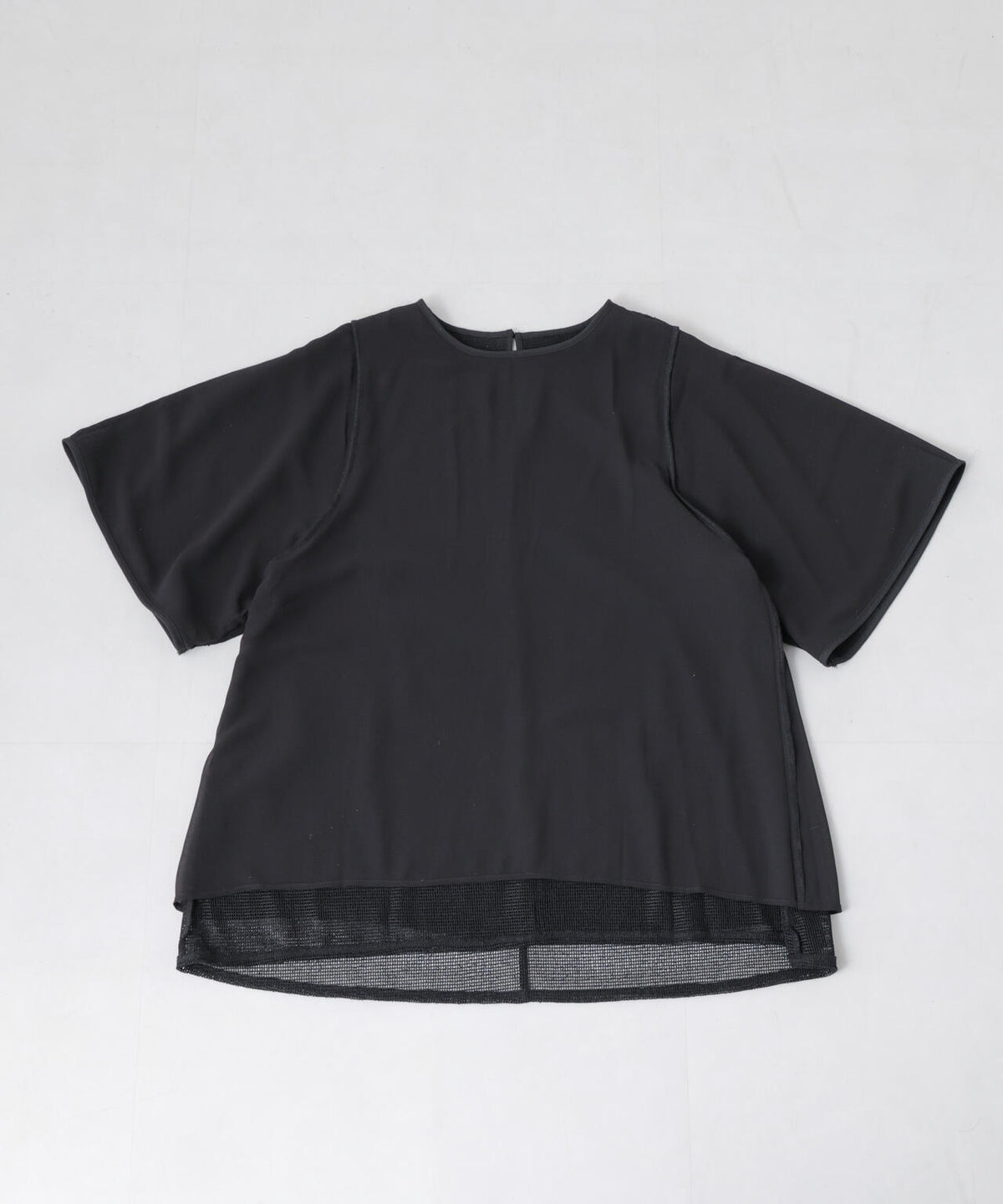 メッシュ×シフォンコンビチュニックトップス 6735124323