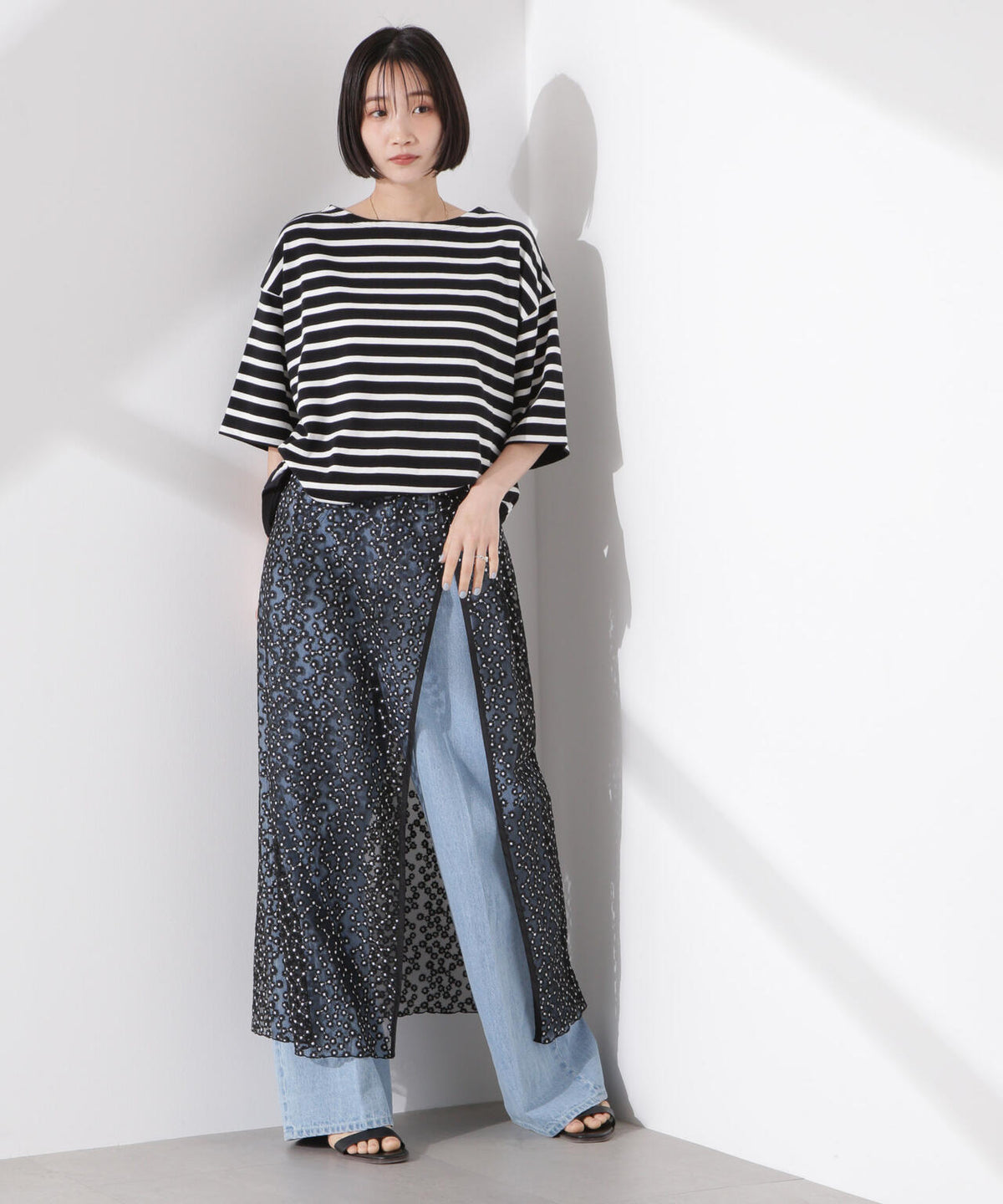 パネルボーダーワイドトップス 6735124324
