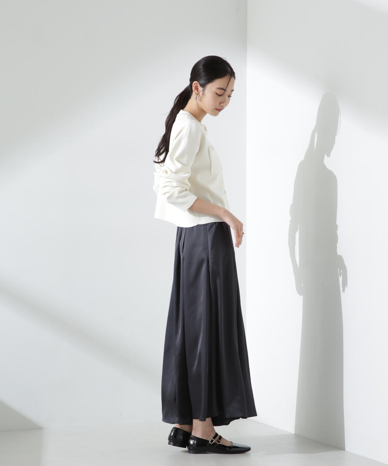 サテンギャザースカートパンツ(セットアップ可) 6735127306