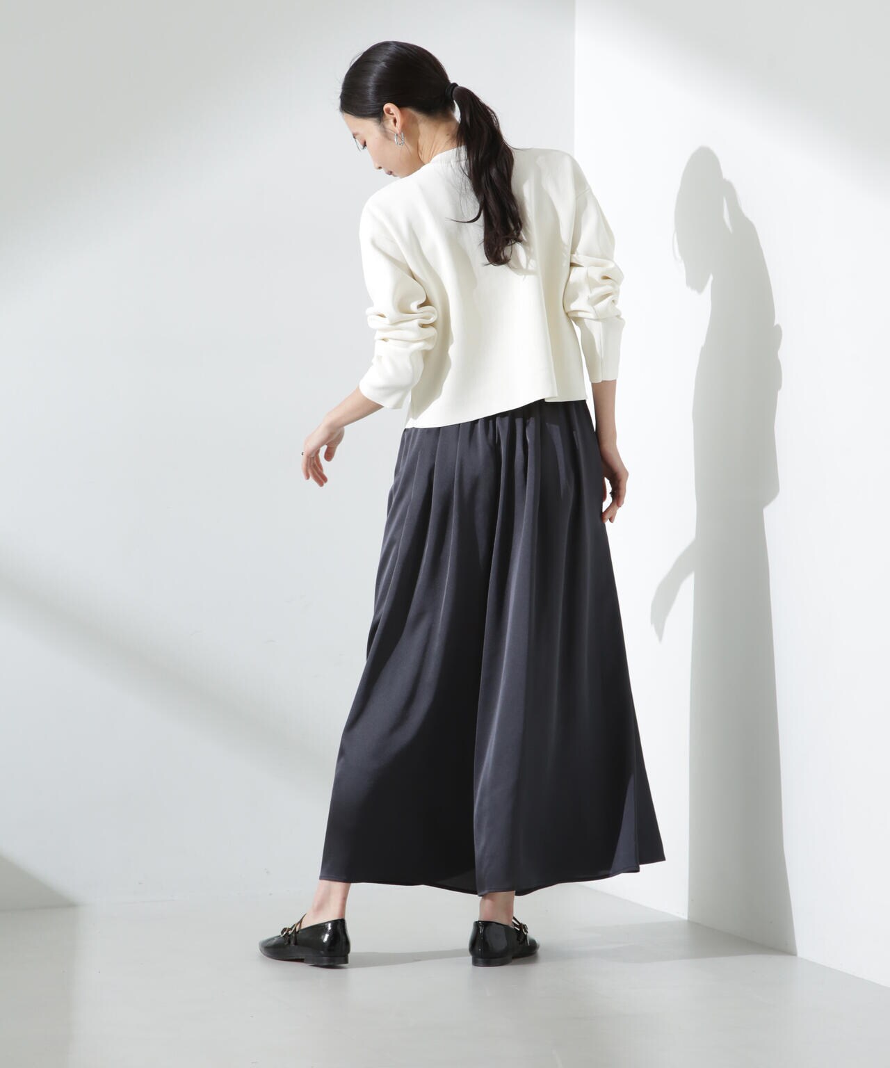 サテンギャザースカートパンツ(セットアップ可) 6735127306