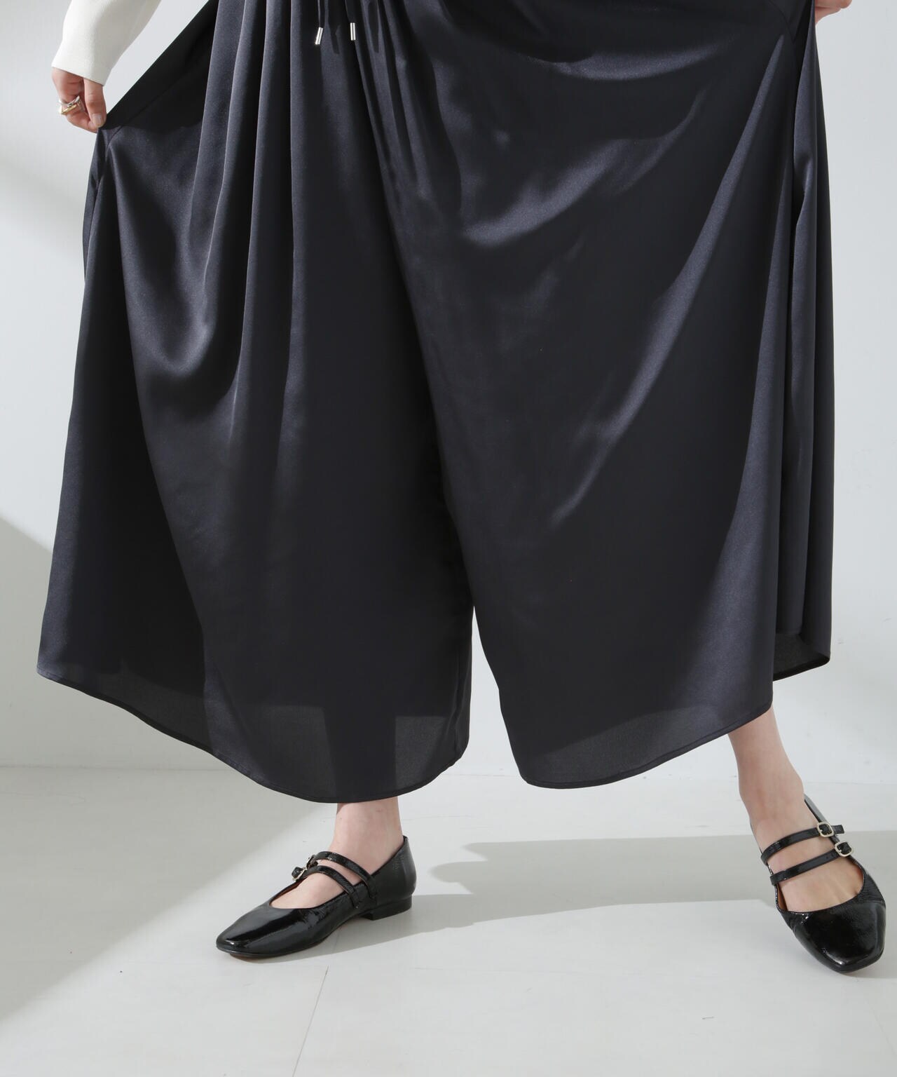 サテンギャザースカートパンツ(セットアップ可) 6735127306