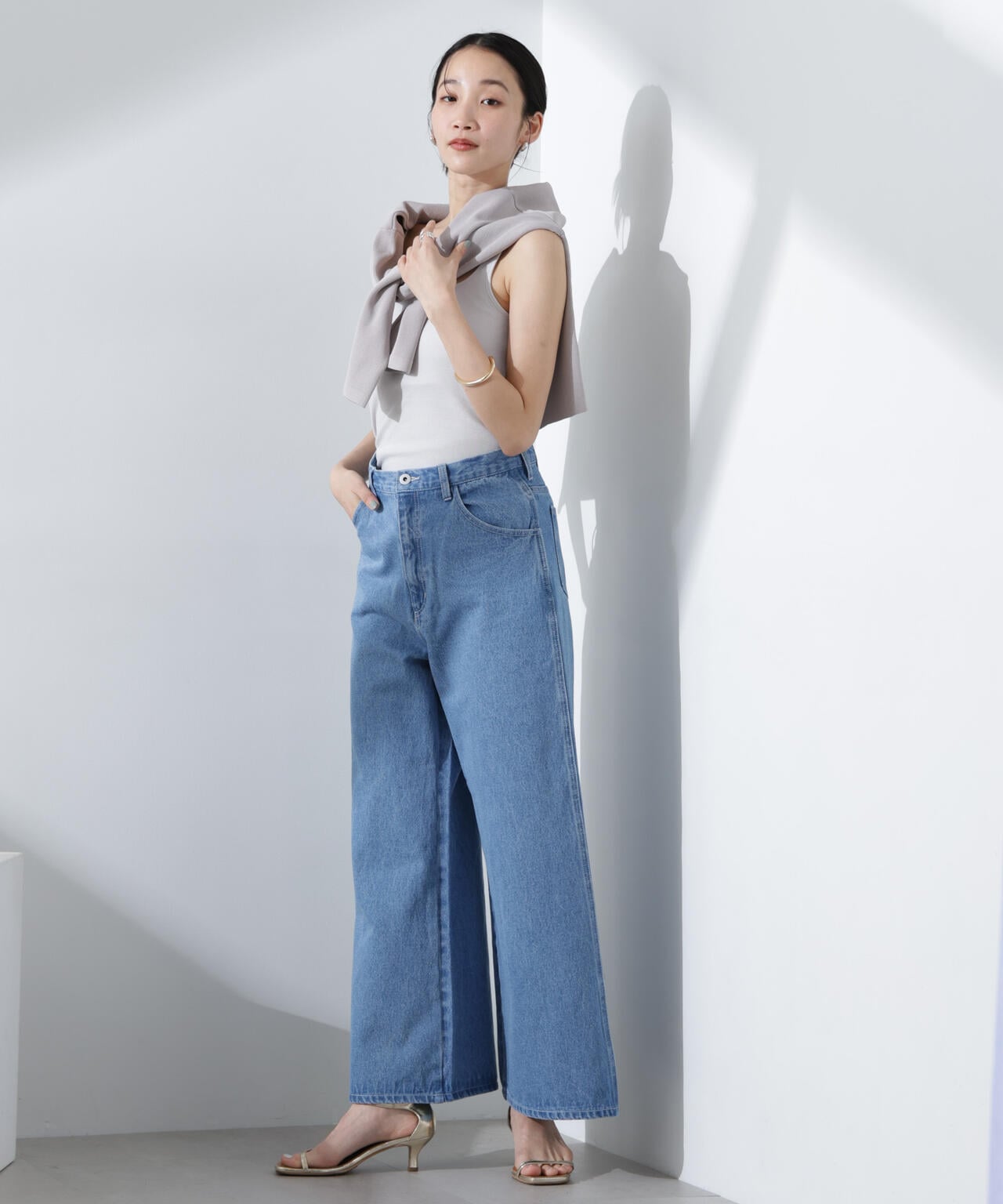 ワイドデニムパンツ(セットアップ可) 6735127309