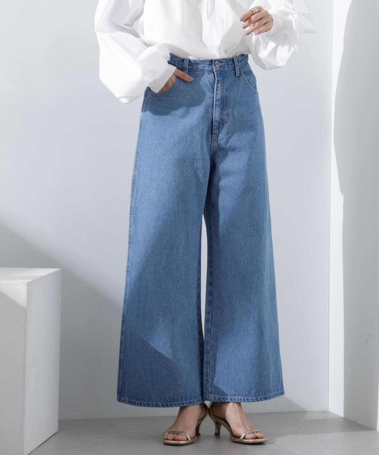 ワイドデニムパンツ(セットアップ可) 6735127309
