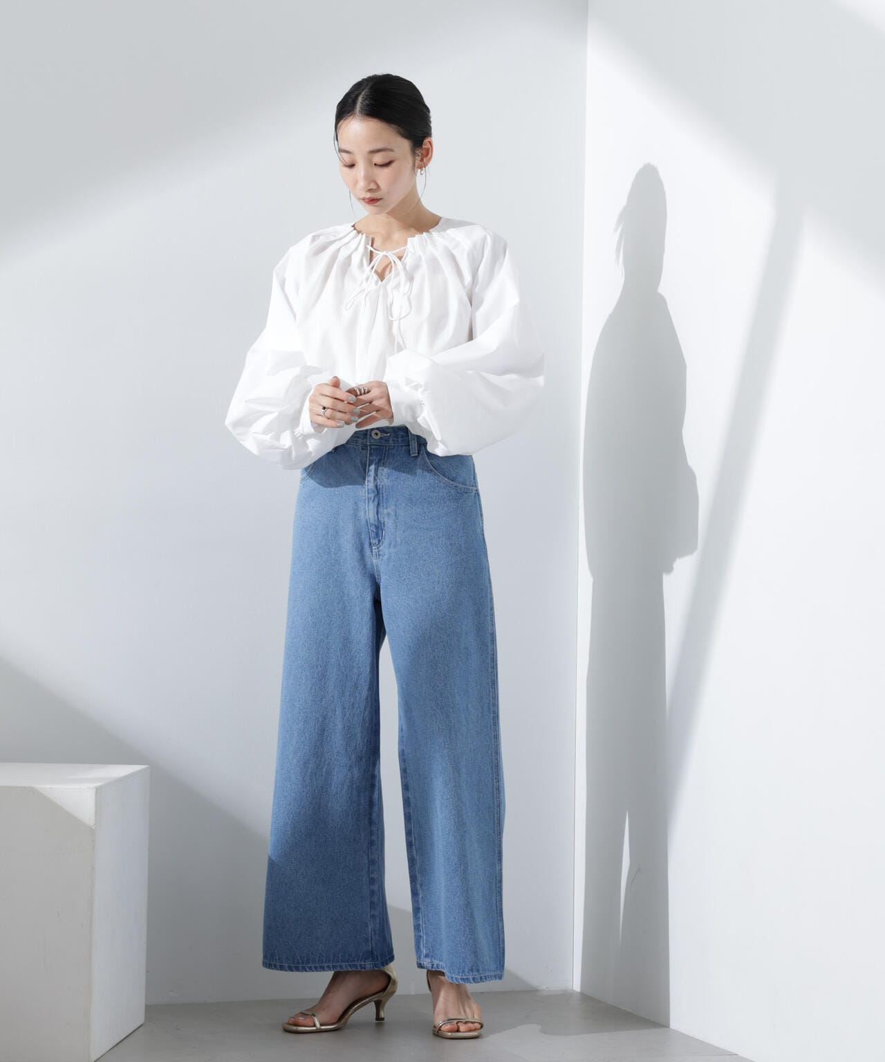 ワイドデニムパンツ(セットアップ可) 6735127309