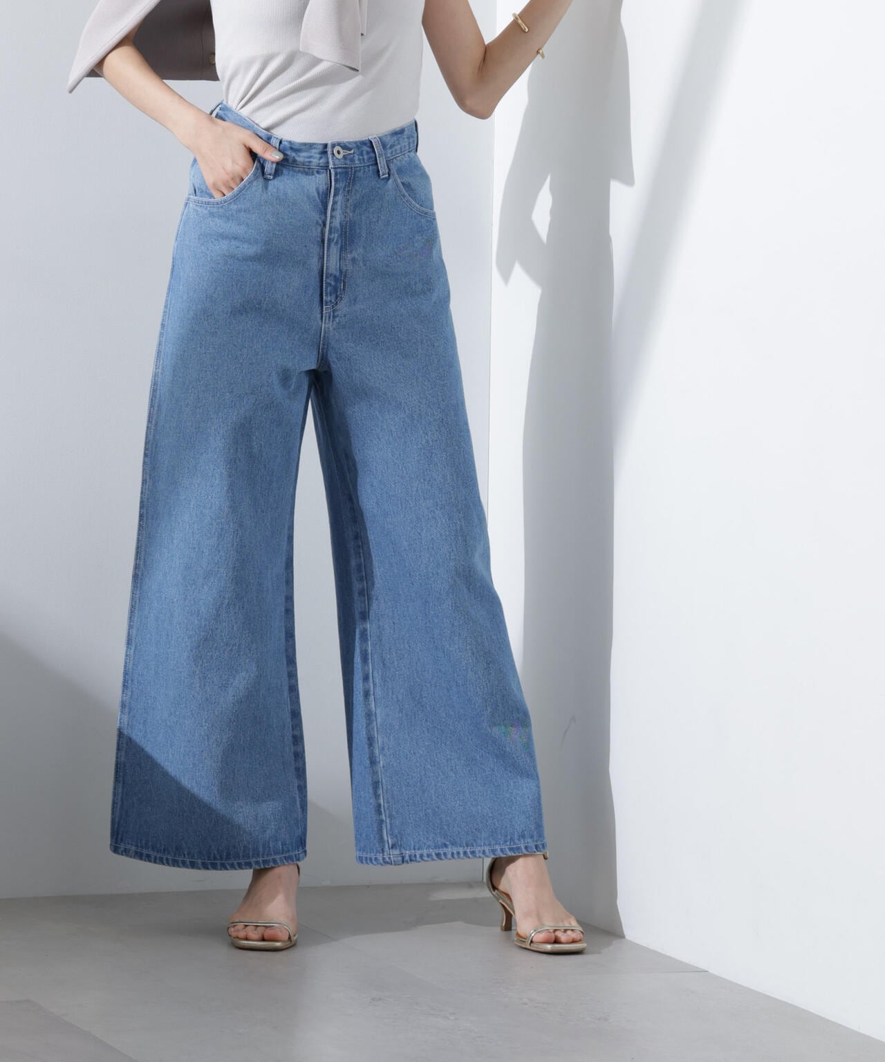 ワイドデニムパンツ(セットアップ可) 6735127309