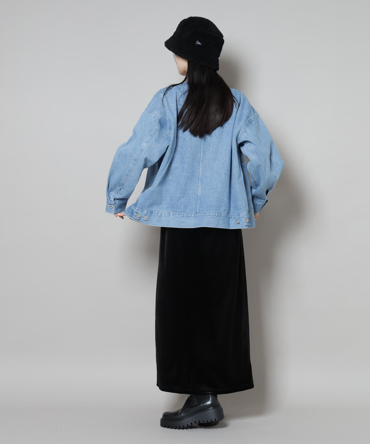 ノーカラーデニムジャケット 6735216305