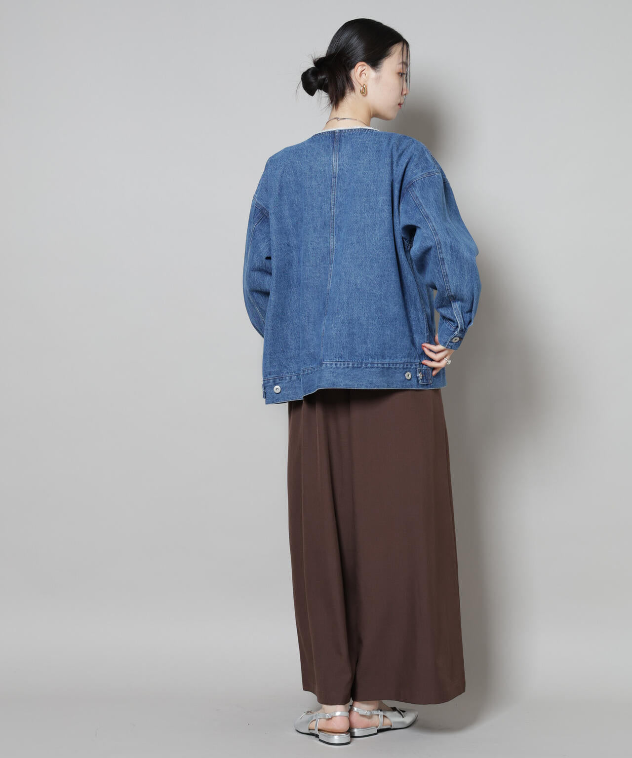 ノーカラーデニムジャケット 6735216305
