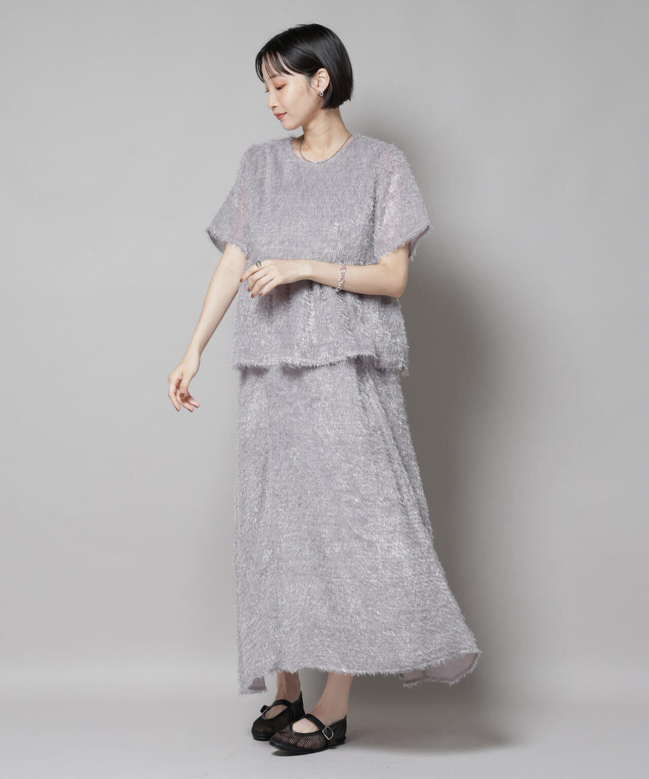 フリンジシフォンキャミソールワンピース(セットアップ可) 6735219302