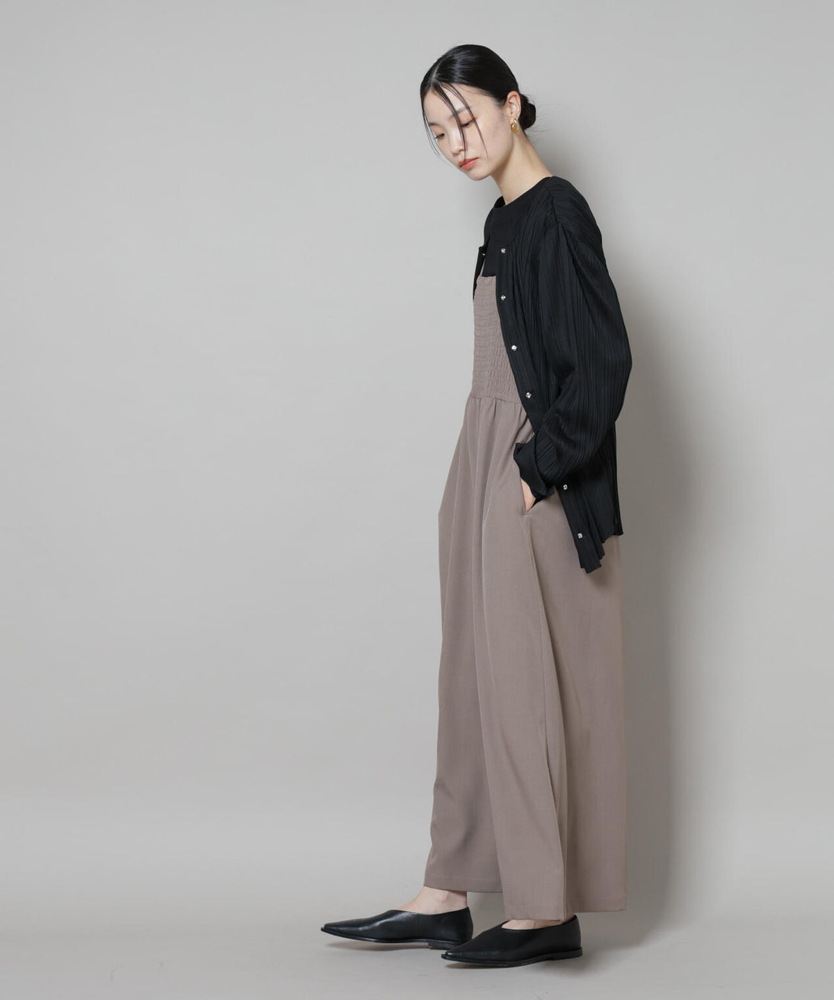 シャーリングサロペット 6735219317