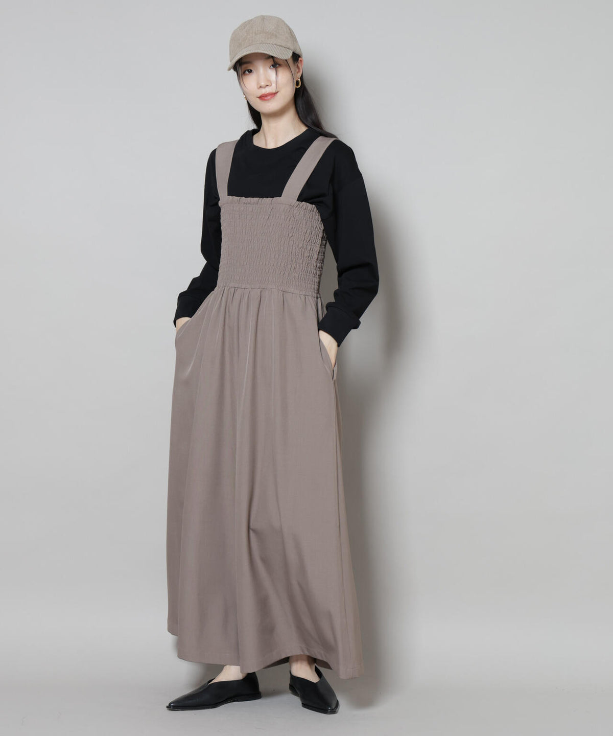 シャーリングサロペット 6735219317