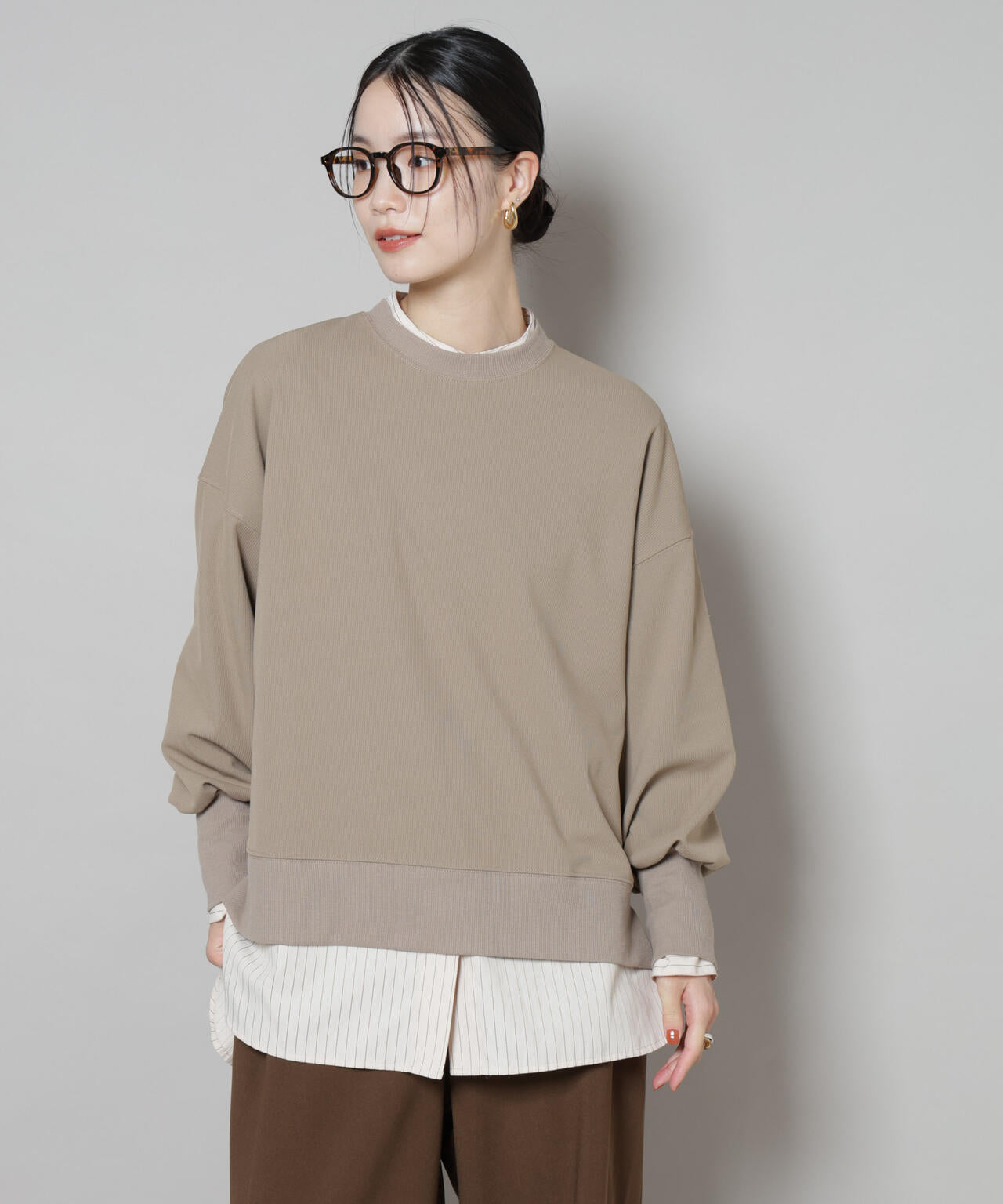 サカリバカットワイドクルーネックトップス(セットアップ可) 6735223302