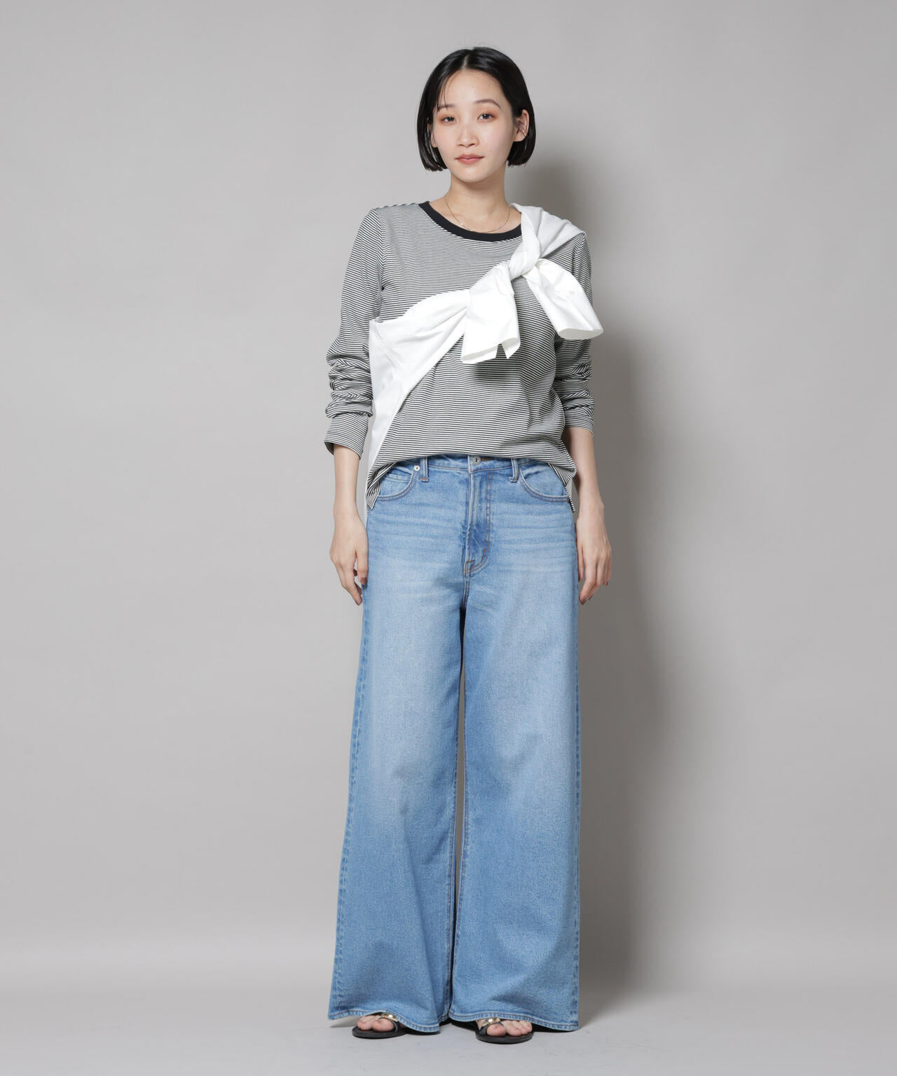 ミジンボーダーロングスリーブTシャツ 6735223303
