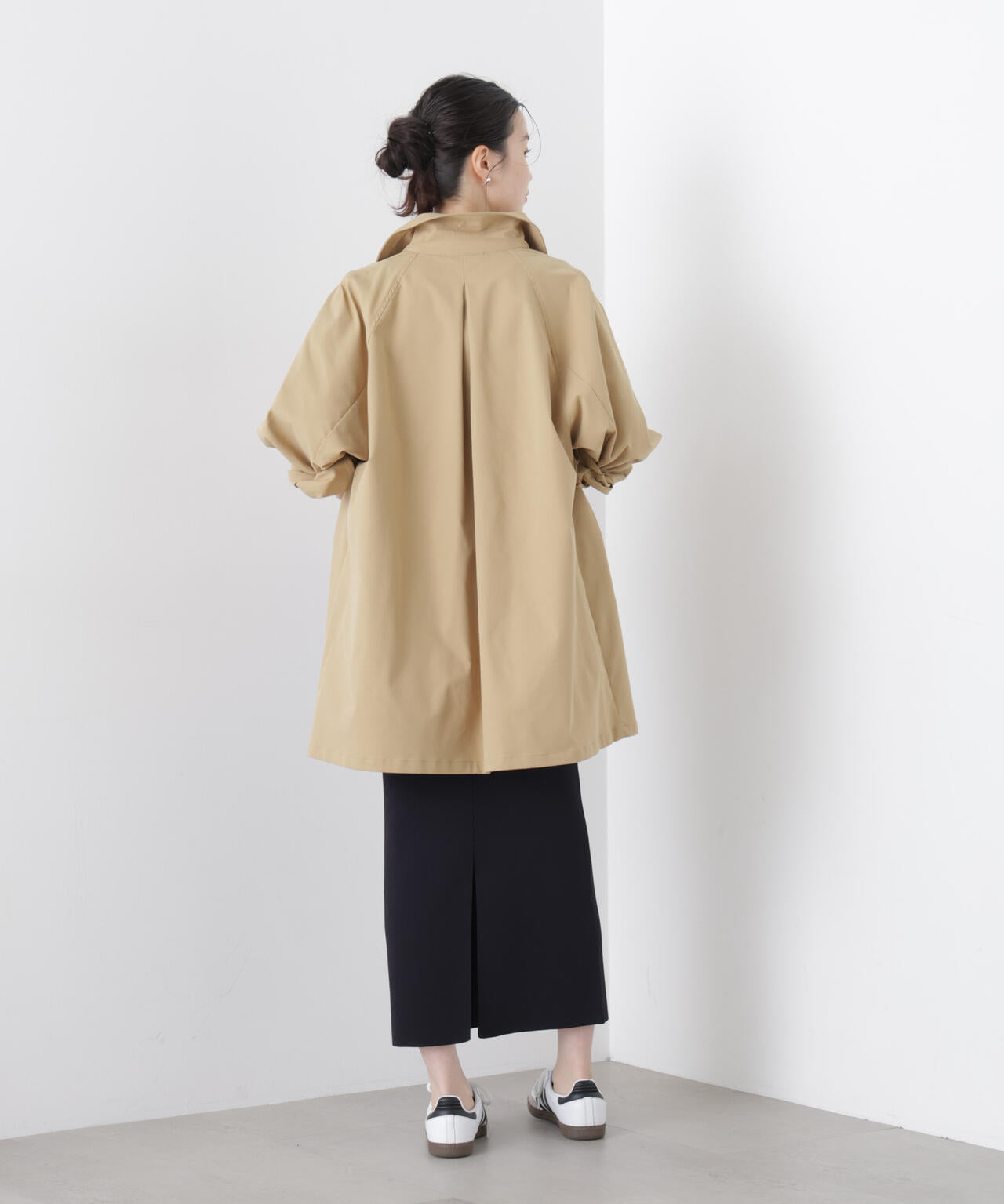 撥水加工ステンカラーミドルコート 6736111306