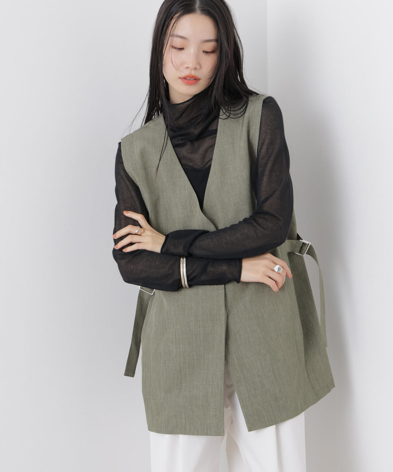 多機能サイドベルトミドルジレ(セットアップ可) 6736116304