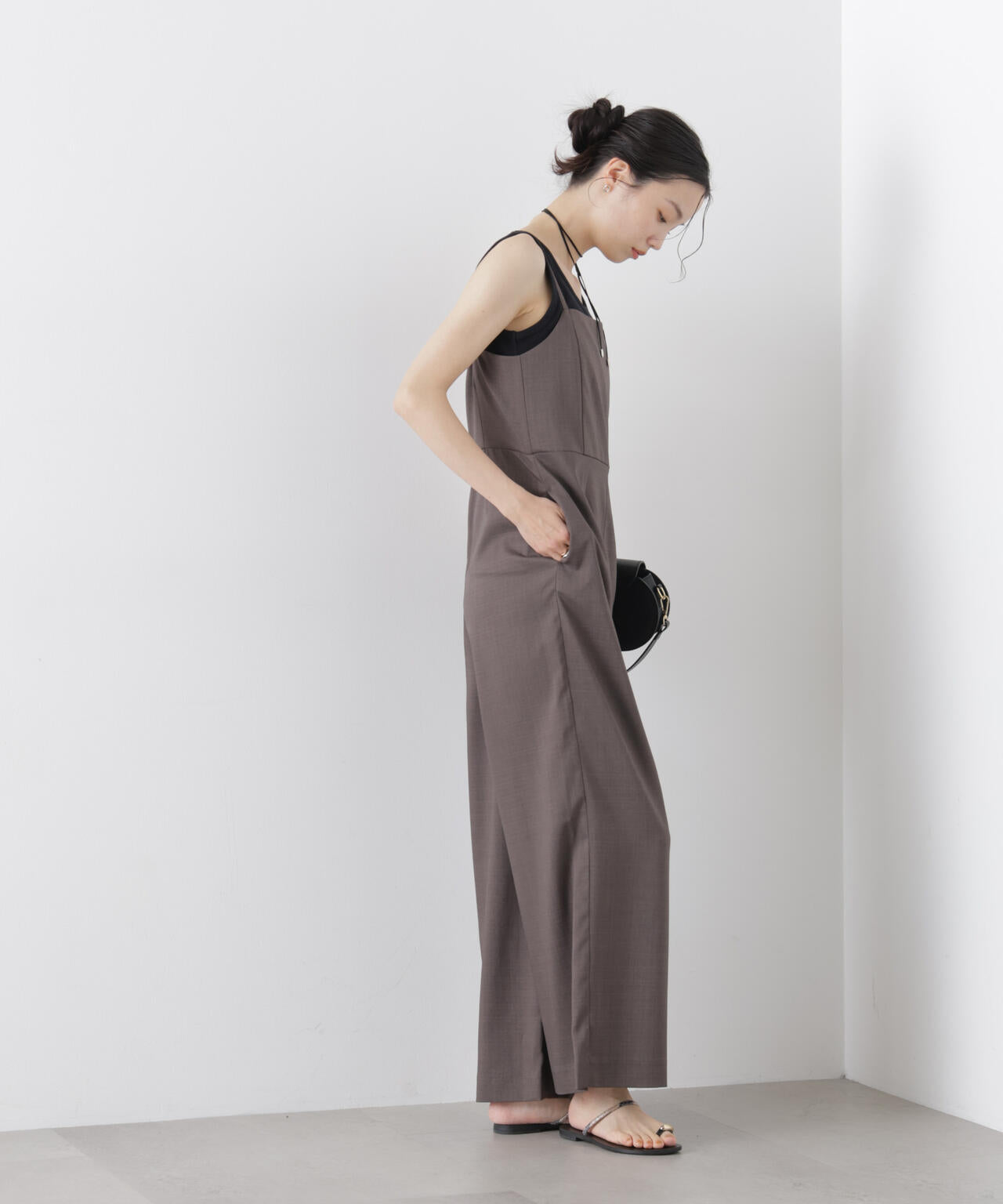 キャミソールワイドサロペットパンツ(セットアップ可) 6736119316