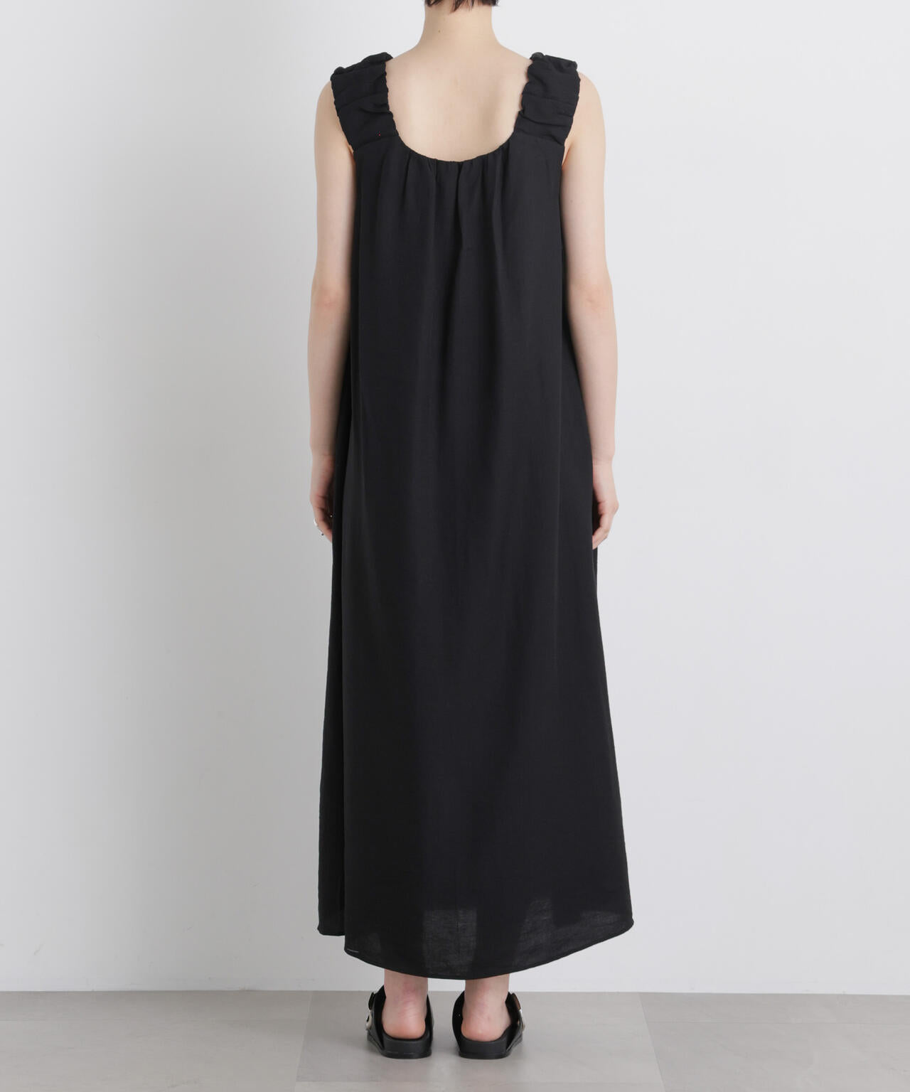 ギャザースリーブフレアワンピース 6736119324