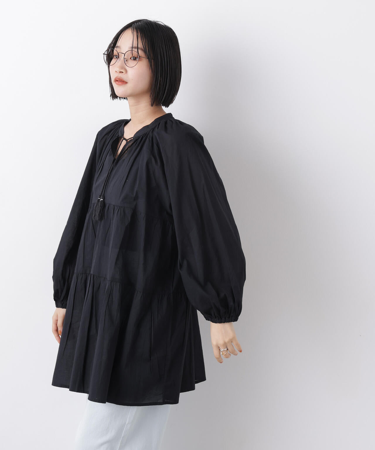 made in INDIA ティアードチュニックブラウス 6736120303