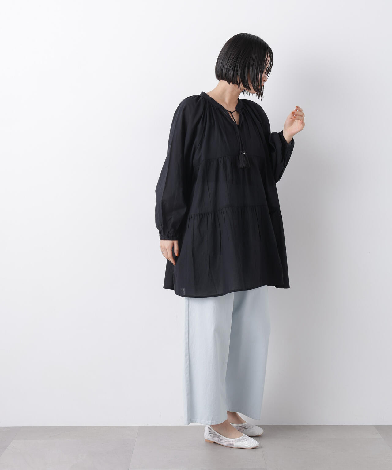 made in INDIA ティアードチュニックブラウス 6736120303