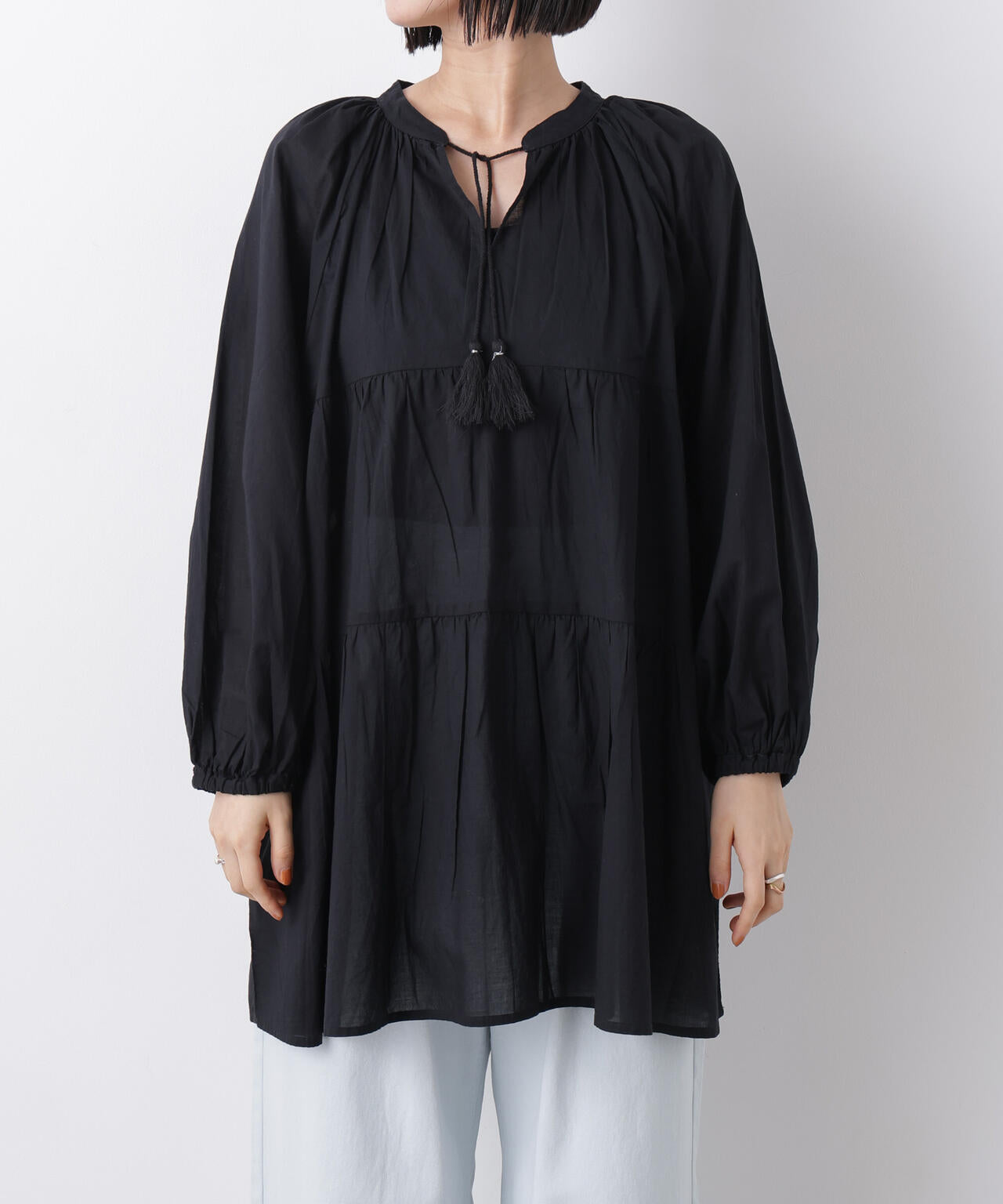 made in INDIA ティアードチュニックブラウス 6736120303