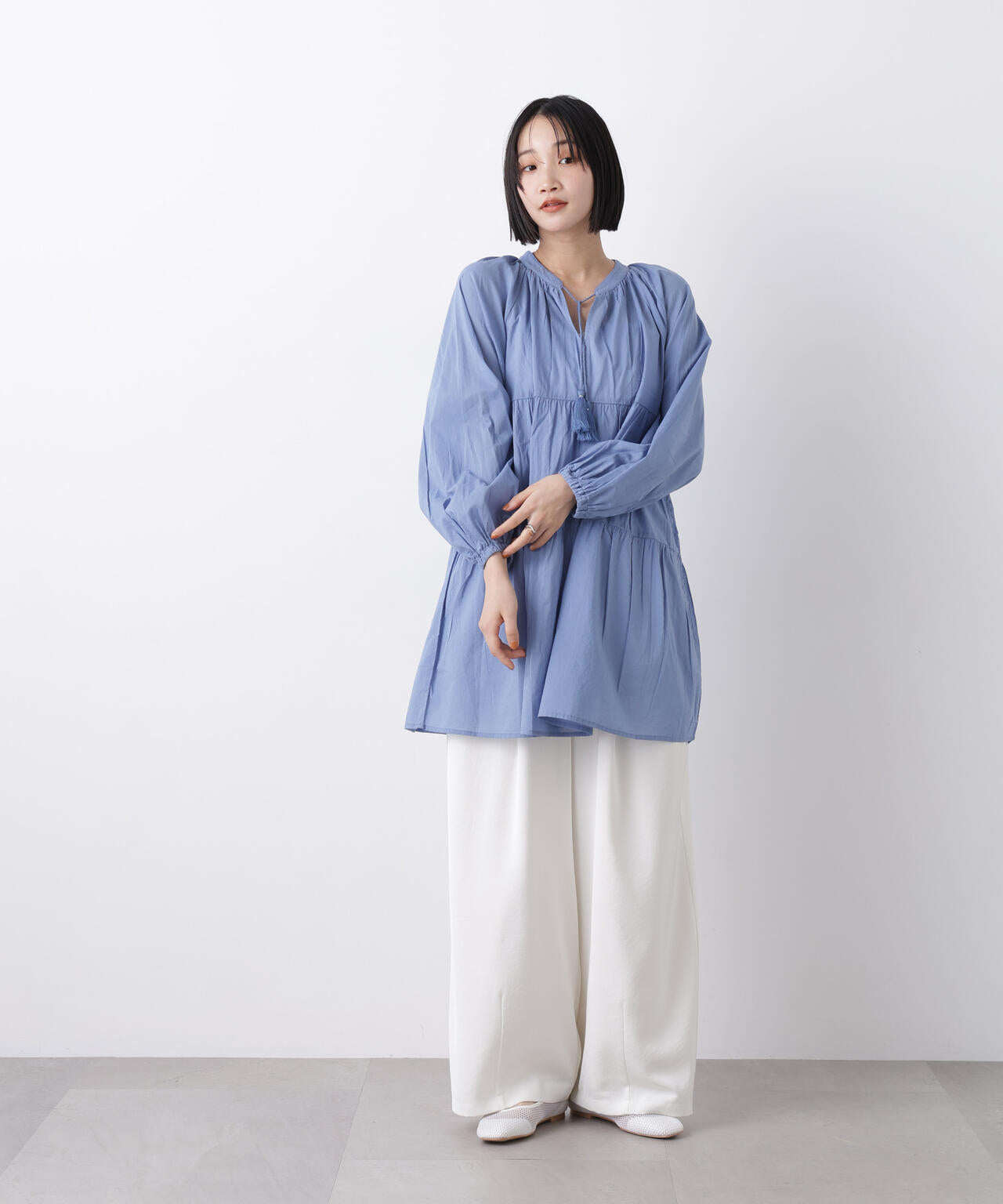 made in INDIA ティアードチュニックブラウス 6736120303