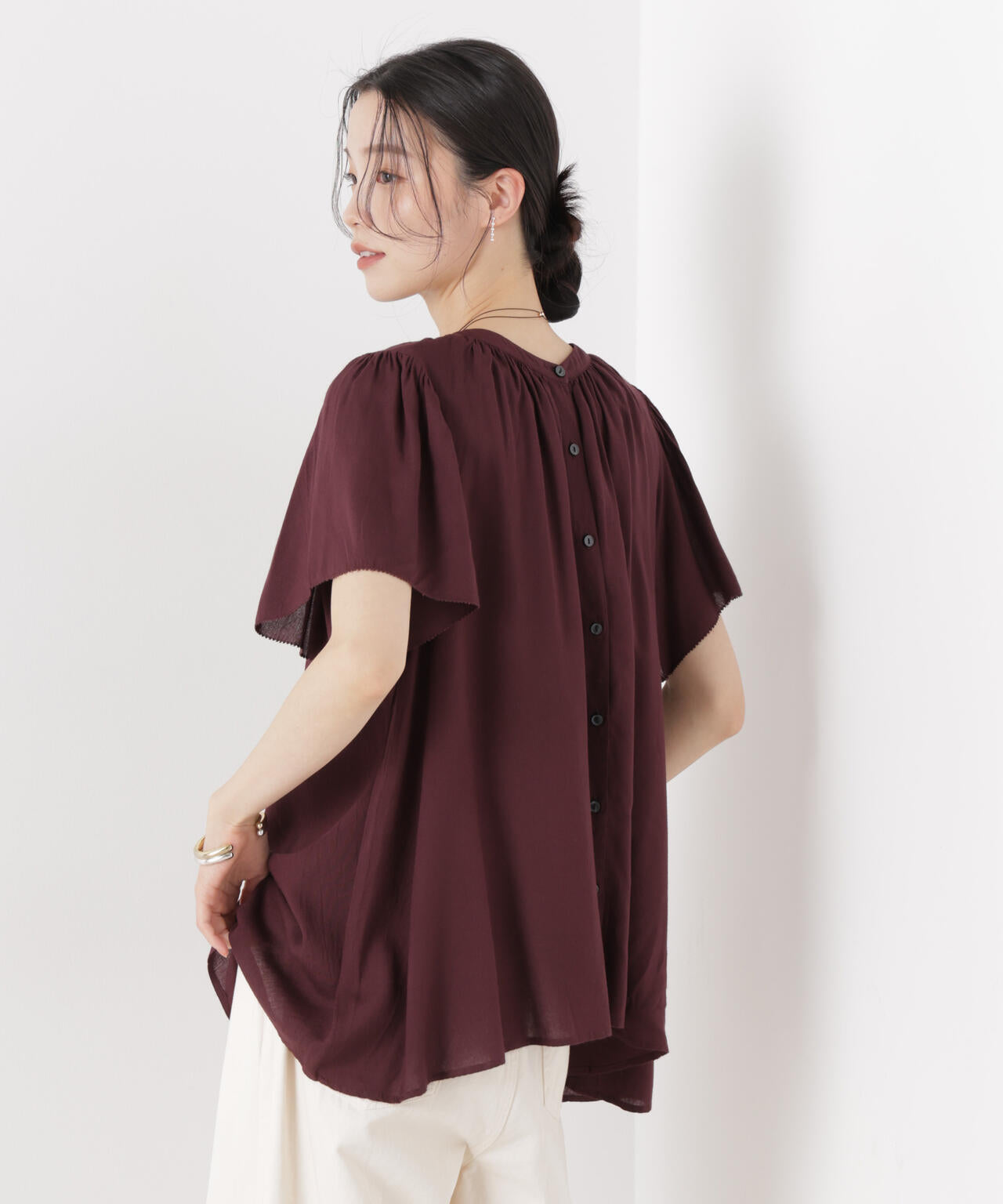 made in INDIA 前後2wayフレンチブラウス(セットアップ可) 6736121300