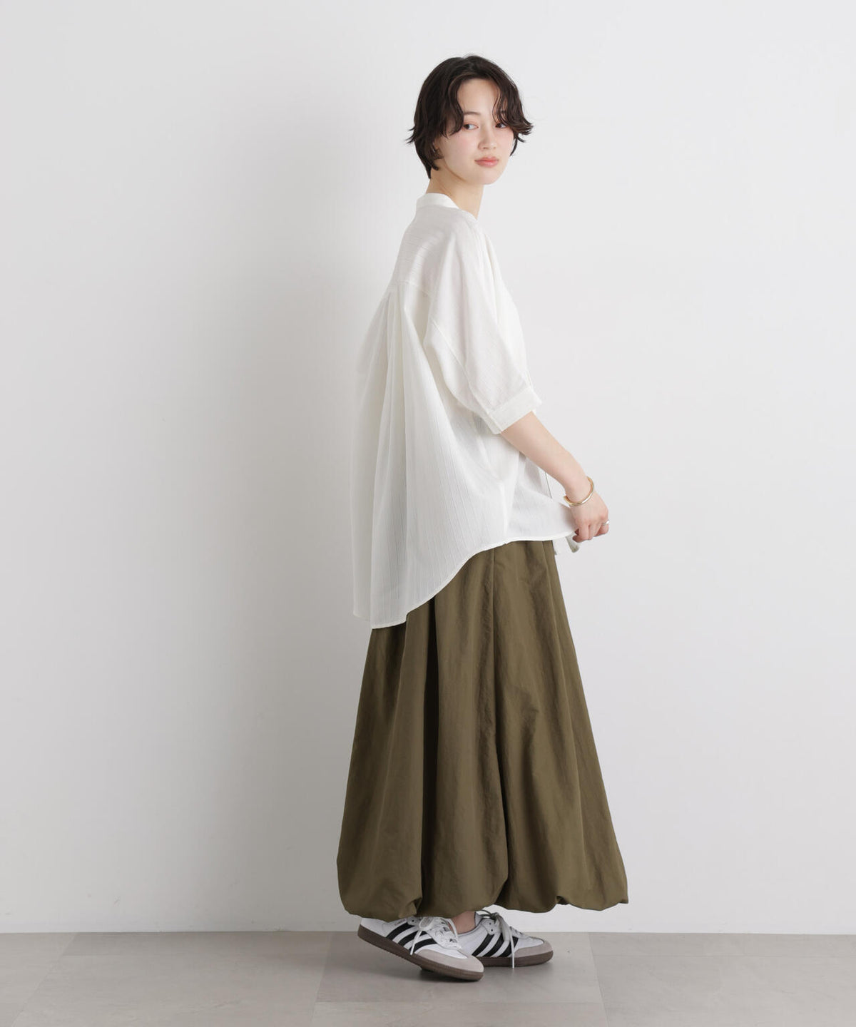 ドビーストライプワイドドルマンシャツ 6736121315
