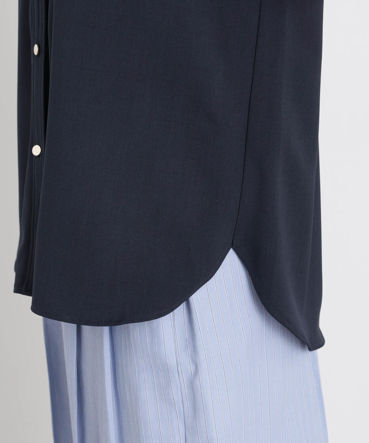 メランジストレッチポケットVネックブラウス(セットアップ可) 6736121316