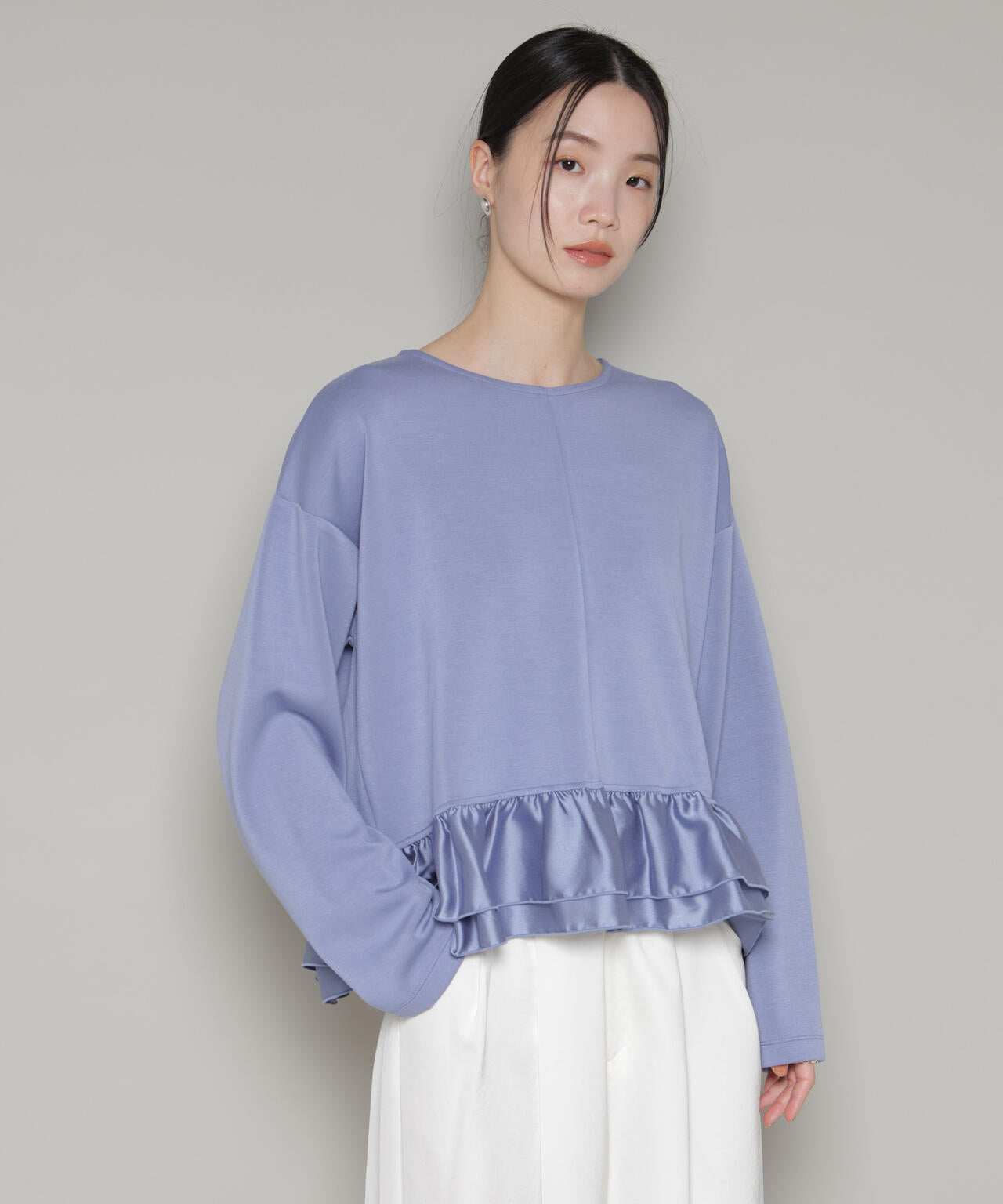 ダンボールカットサテンペプラムトップス 6736123300