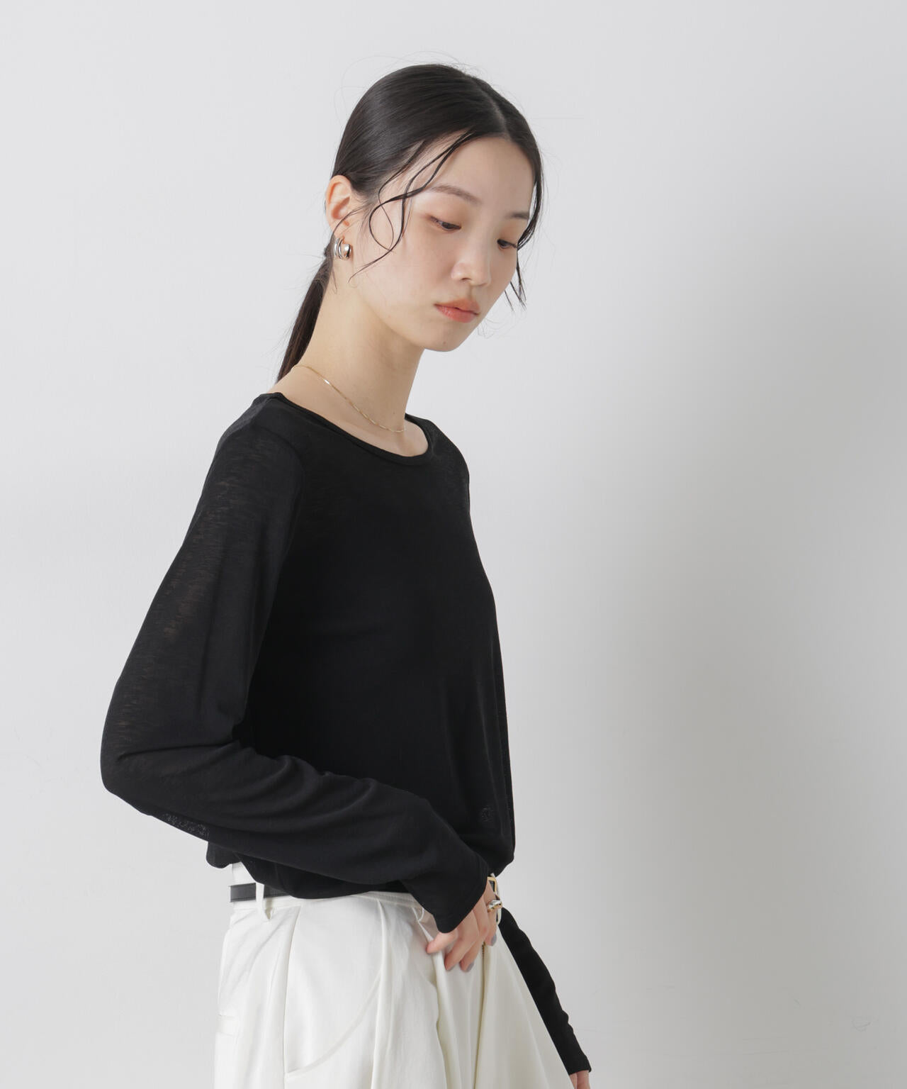 スラブシアーロングスリーブTシャツ 6736123301