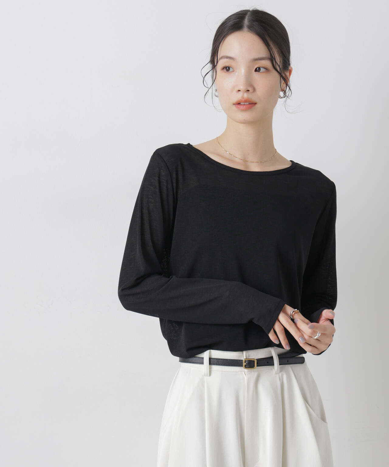 スラブシアーロングスリーブTシャツ 6736123301