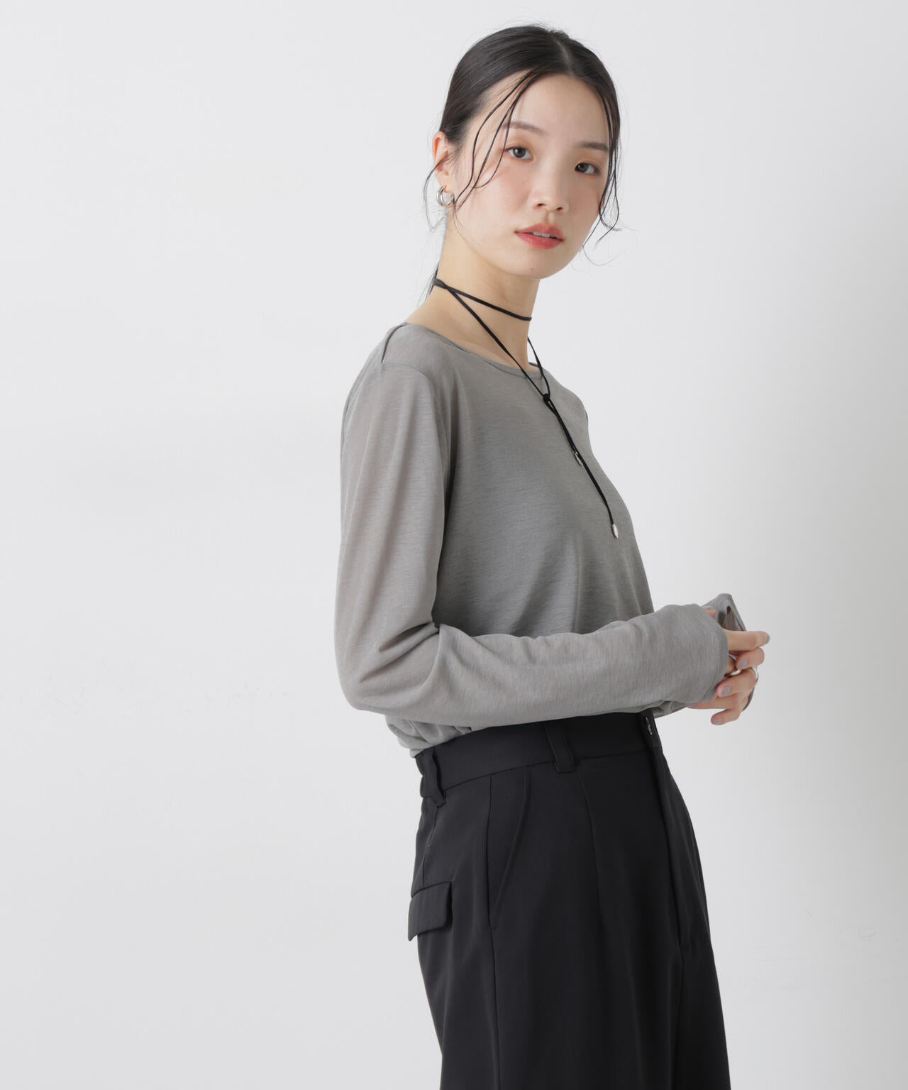 スラブシアーロングスリーブTシャツ 6736123301