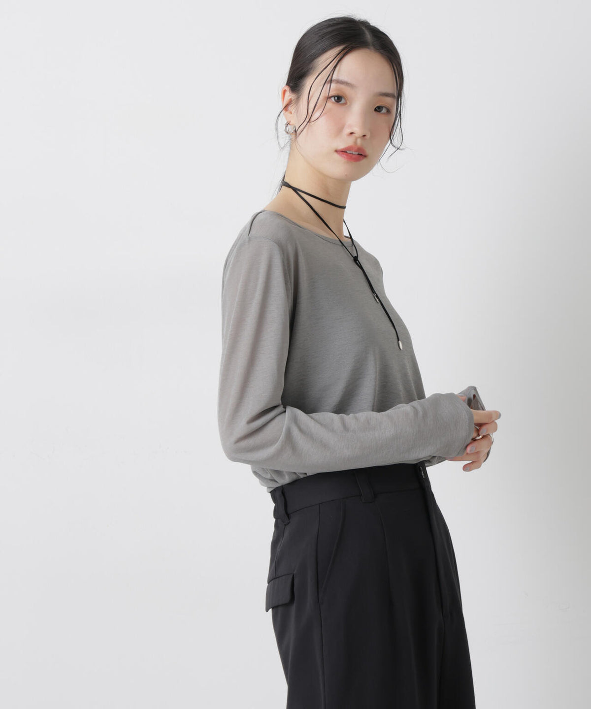 スラブシアーロングスリーブTシャツ 6736123301