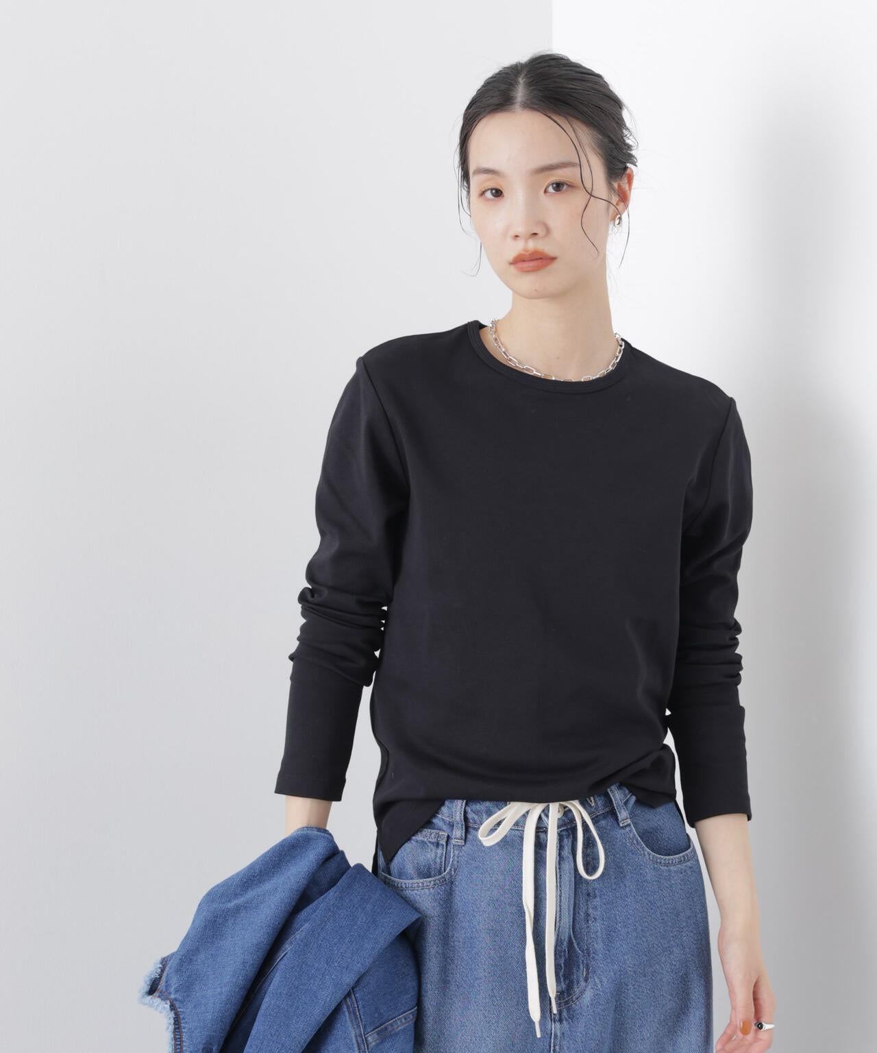 Repur加工 スムースシルケットロングスリーブトップス 6736123308