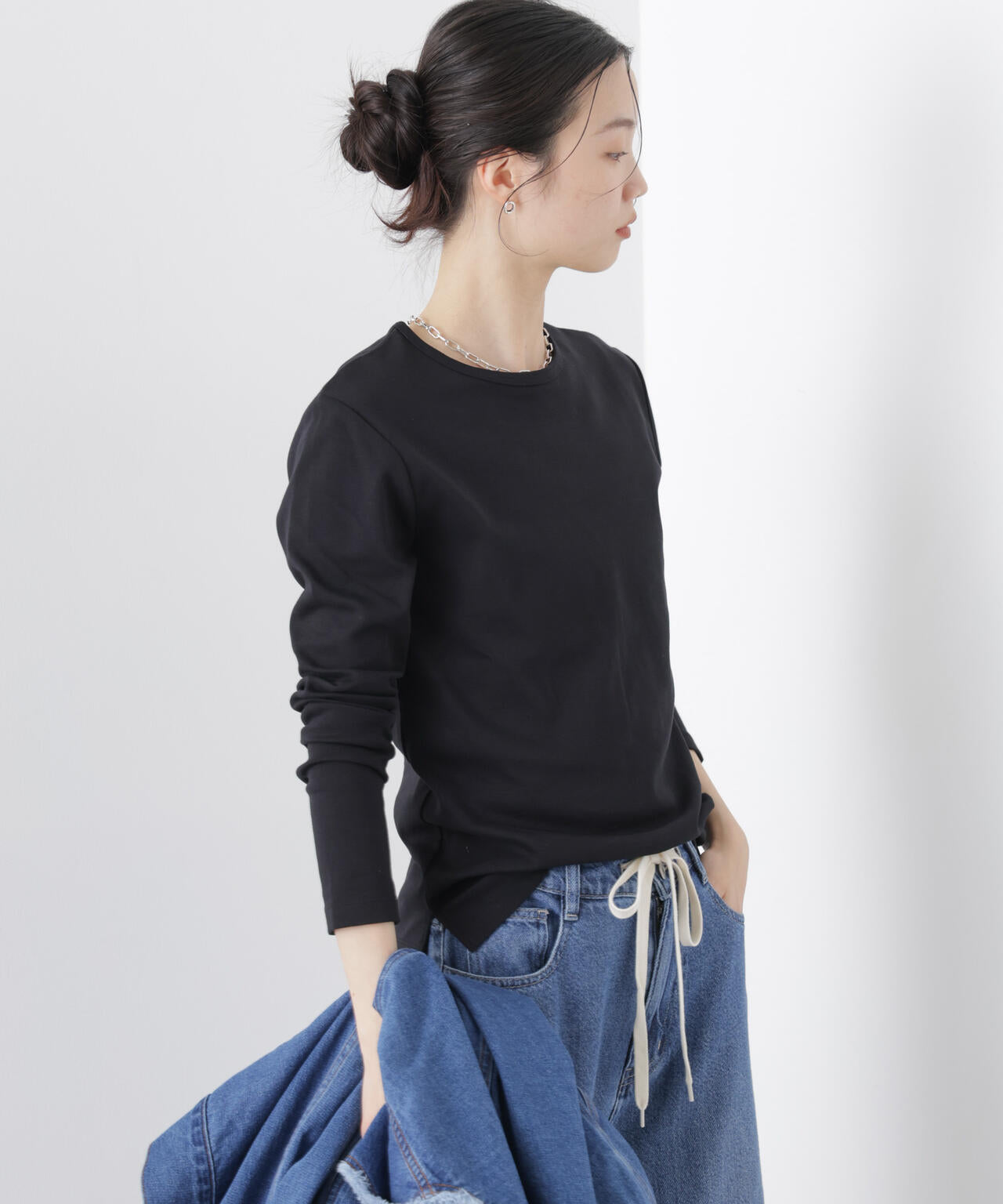 Repur加工 スムースシルケットロングスリーブトップス 6736123308
